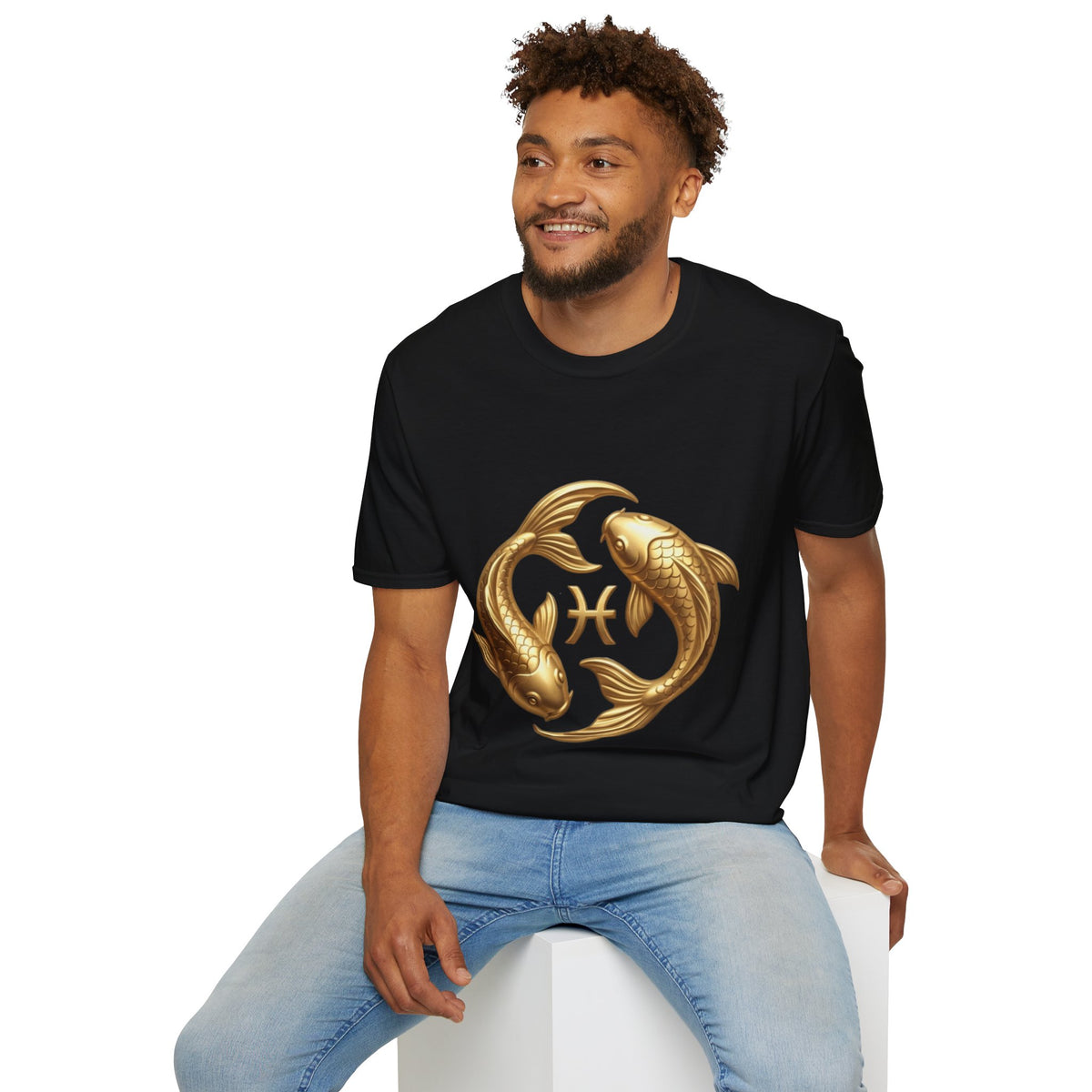 Pisces Gold Fish T-Shirt — Zodiac Symbol Astrology Tee