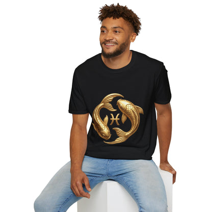 Pisces Gold Fish T-Shirt — Zodiac Symbol Astrology Tee