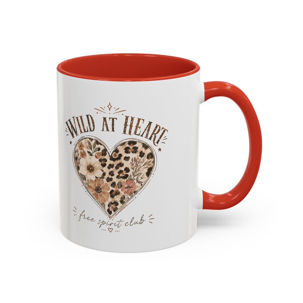 Milo Bailey Dog Dad Mom Wild at Heart Leopard Heart Accent Coffee Mug – Floral Boho