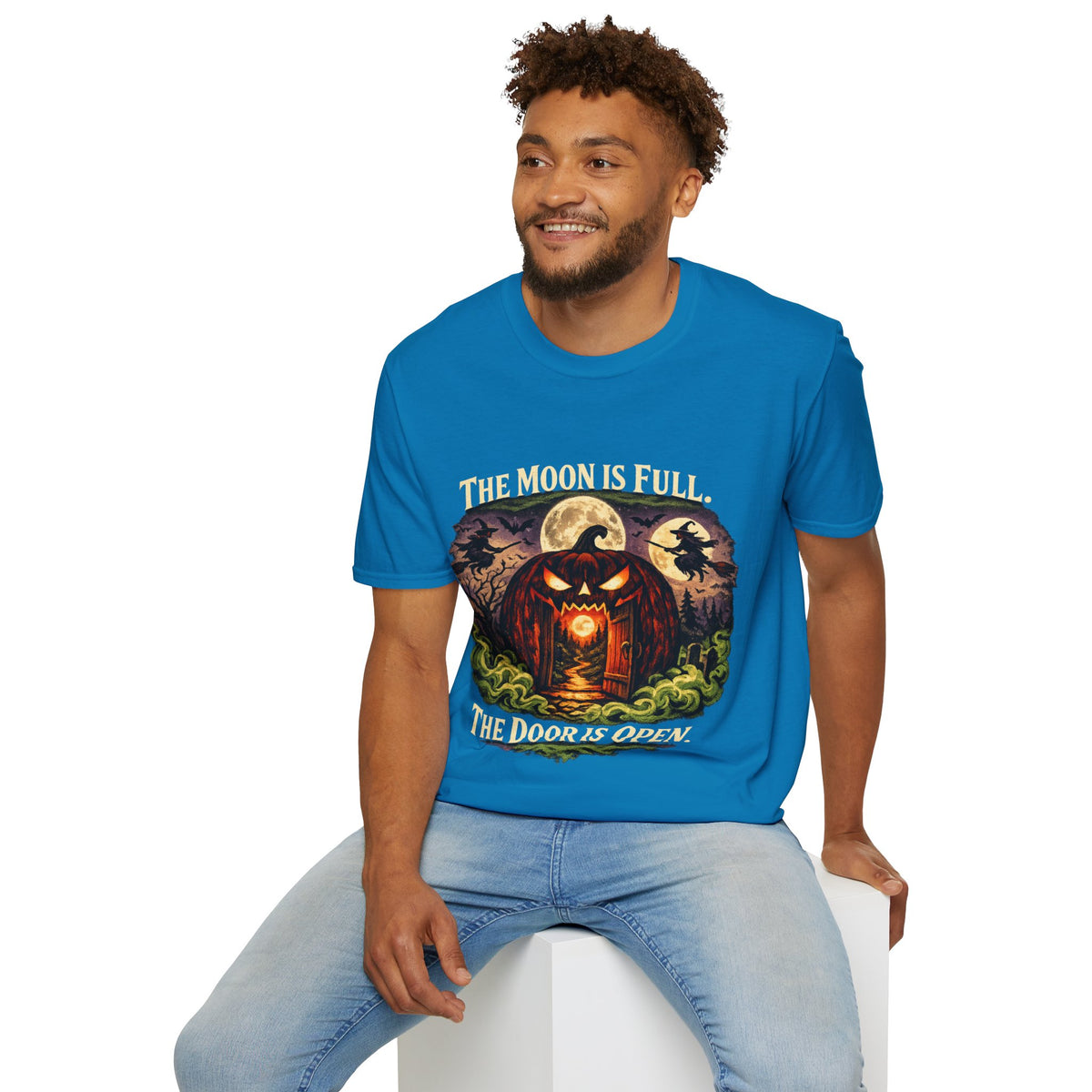 Halloween The Moon Is Full Unisex Softstyle T-Shirt