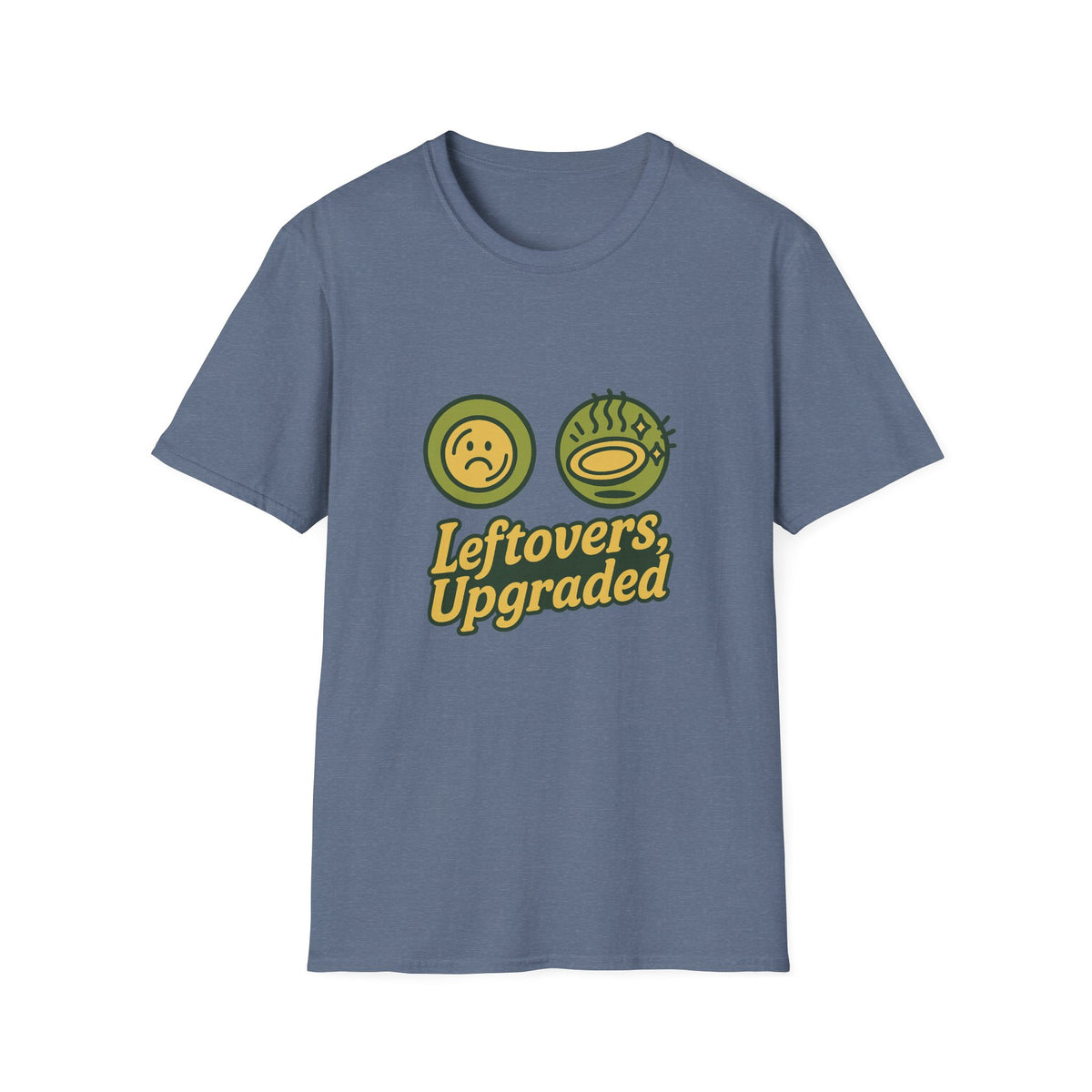 Leftovers Upgraded T-Shirt — Funny Foodie Tee with Soup & Smiley Icons - Trending Now - September 2026
