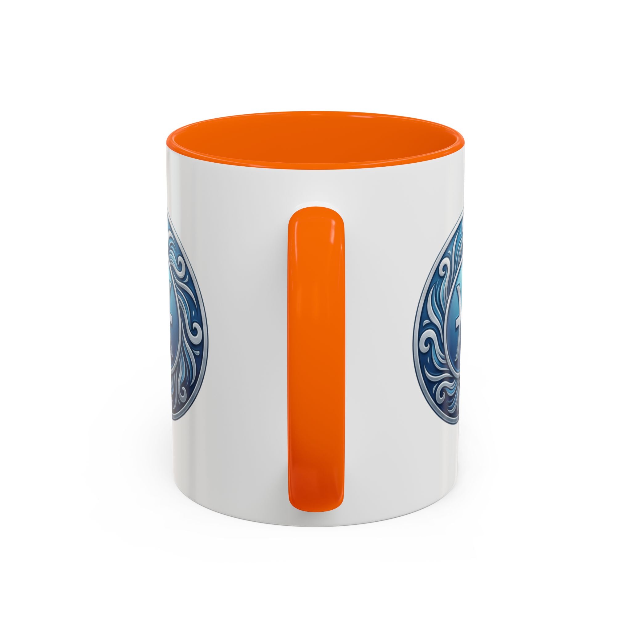 Pisces Zodiac Coffee Mug — Blue Astrological Symbol Accent Mug