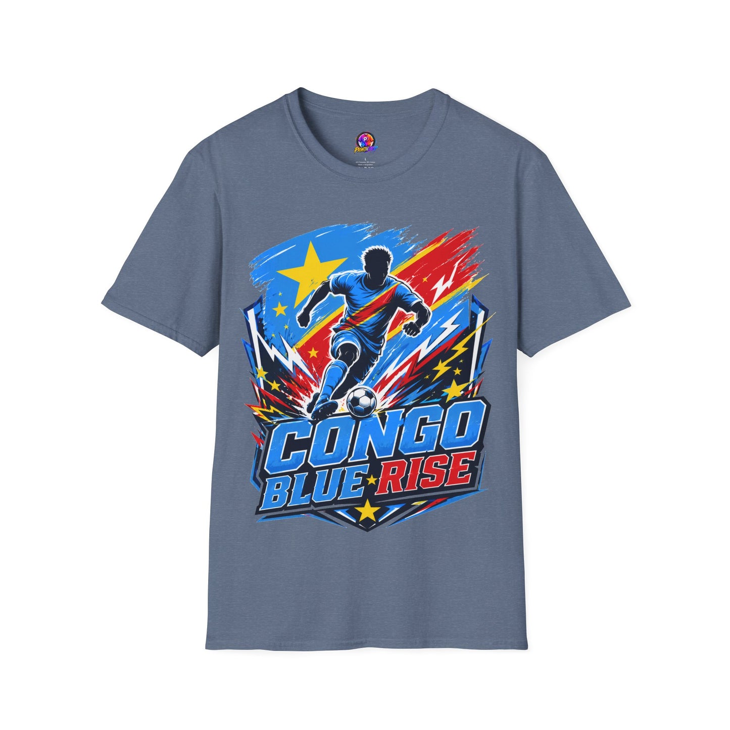 Congo Soccer T-Shirt — Congo Blue Rise Football Fan Tee