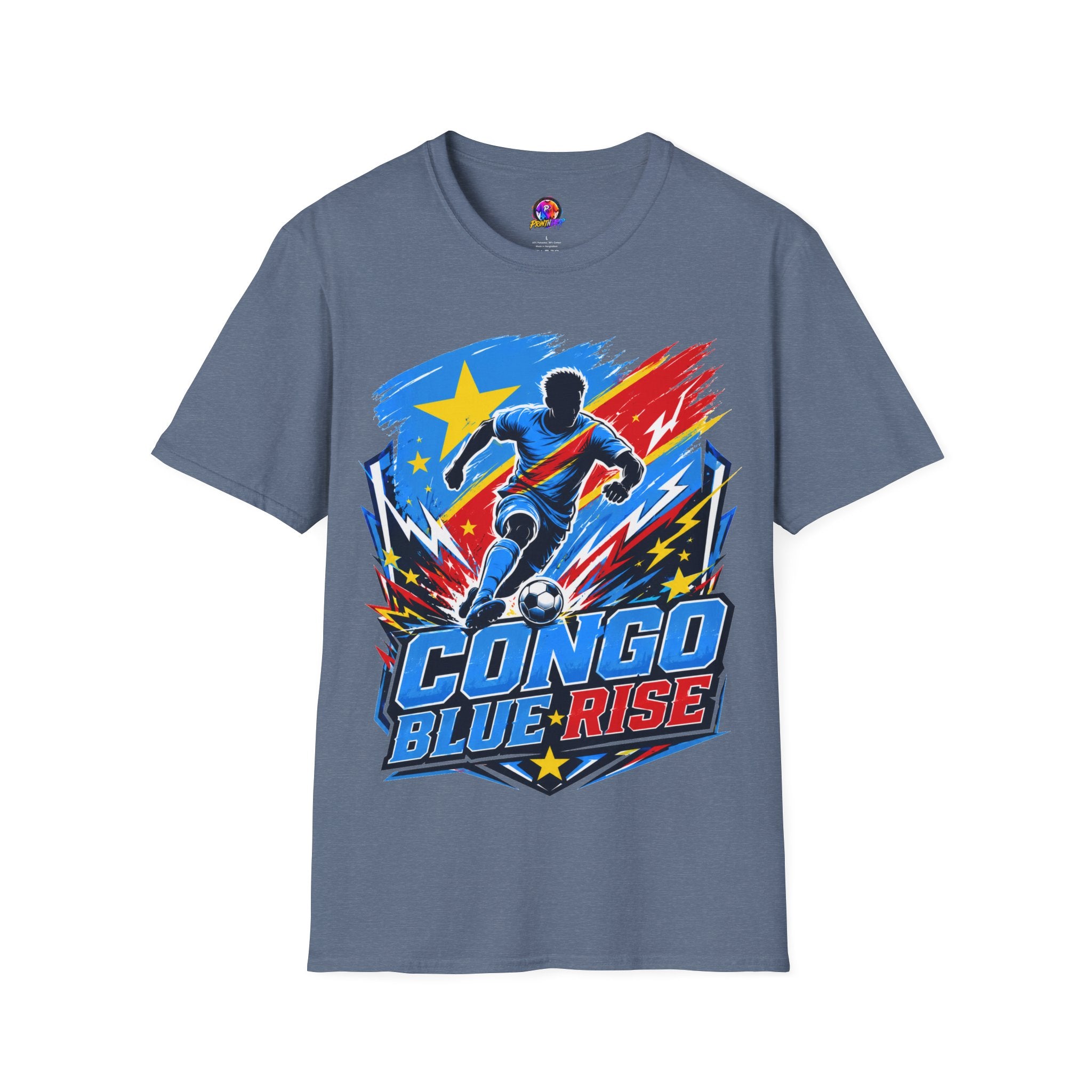 Congo Soccer T-Shirt — Congo Blue Rise Football Fan Tee