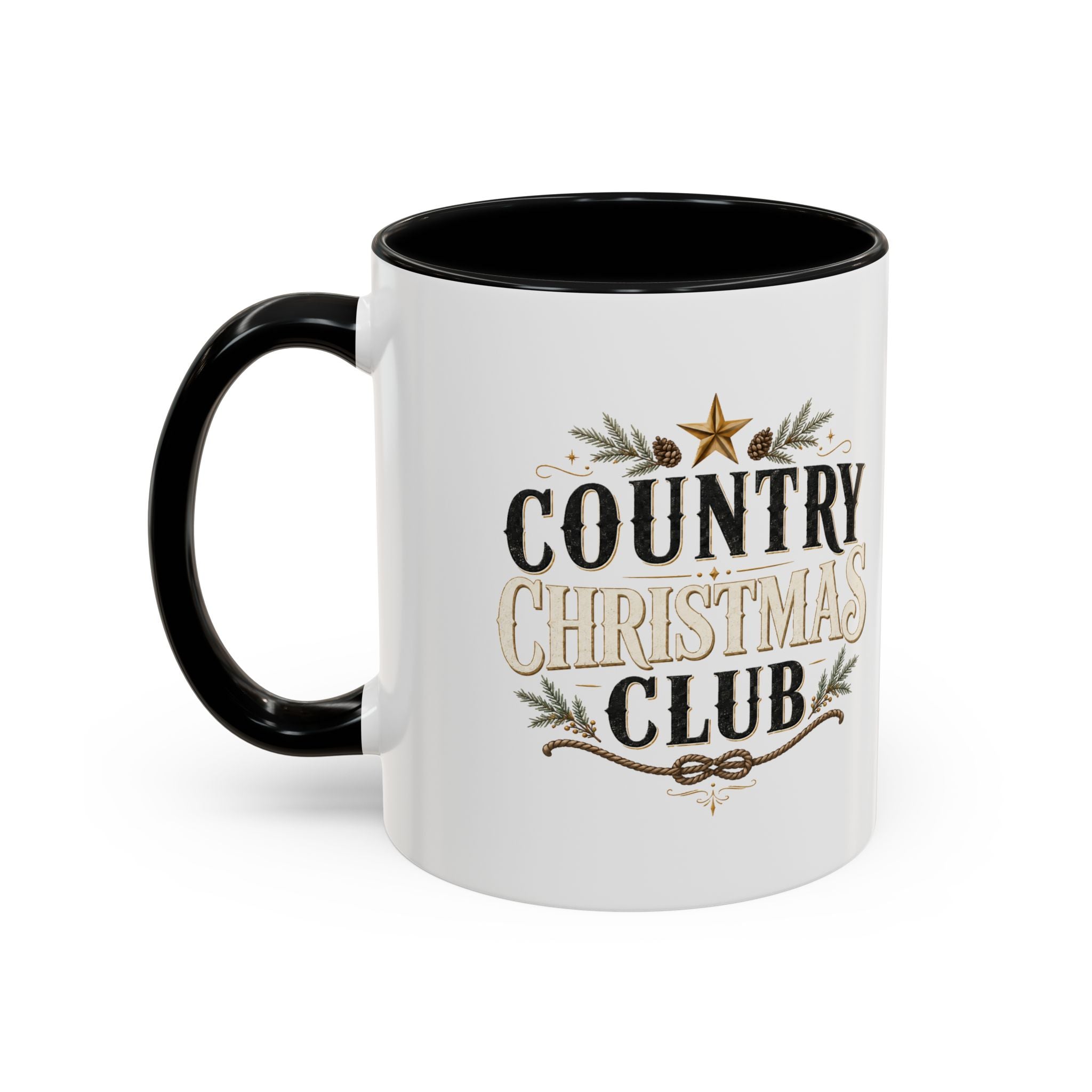Christmas Country Christmas Club Accent Coffee Mug — Festive Rustic Holiday Coffee Cup