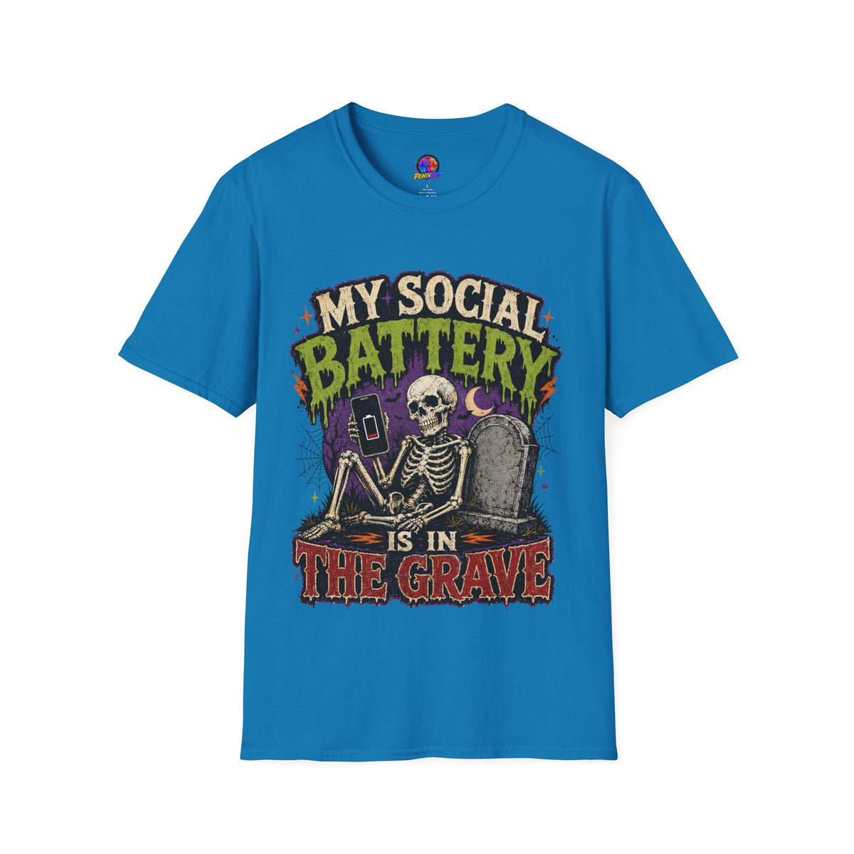 Halloween My Social Battery Unisex Softstyle T-Shirt