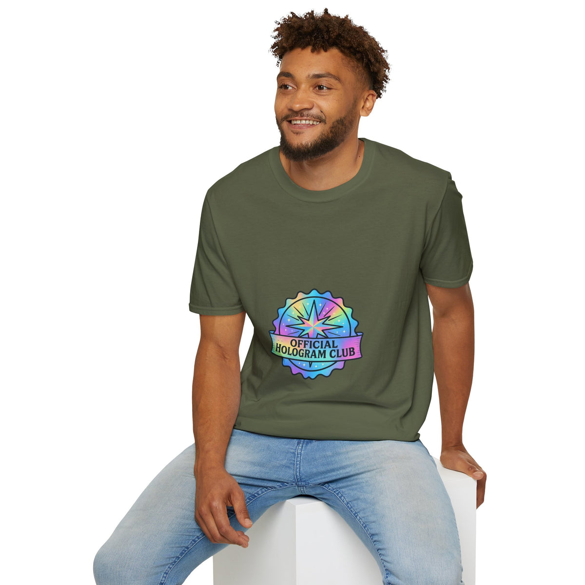 Official Hologram Club Rainbow Holographic T-Shirt - Trending Now - October 2026