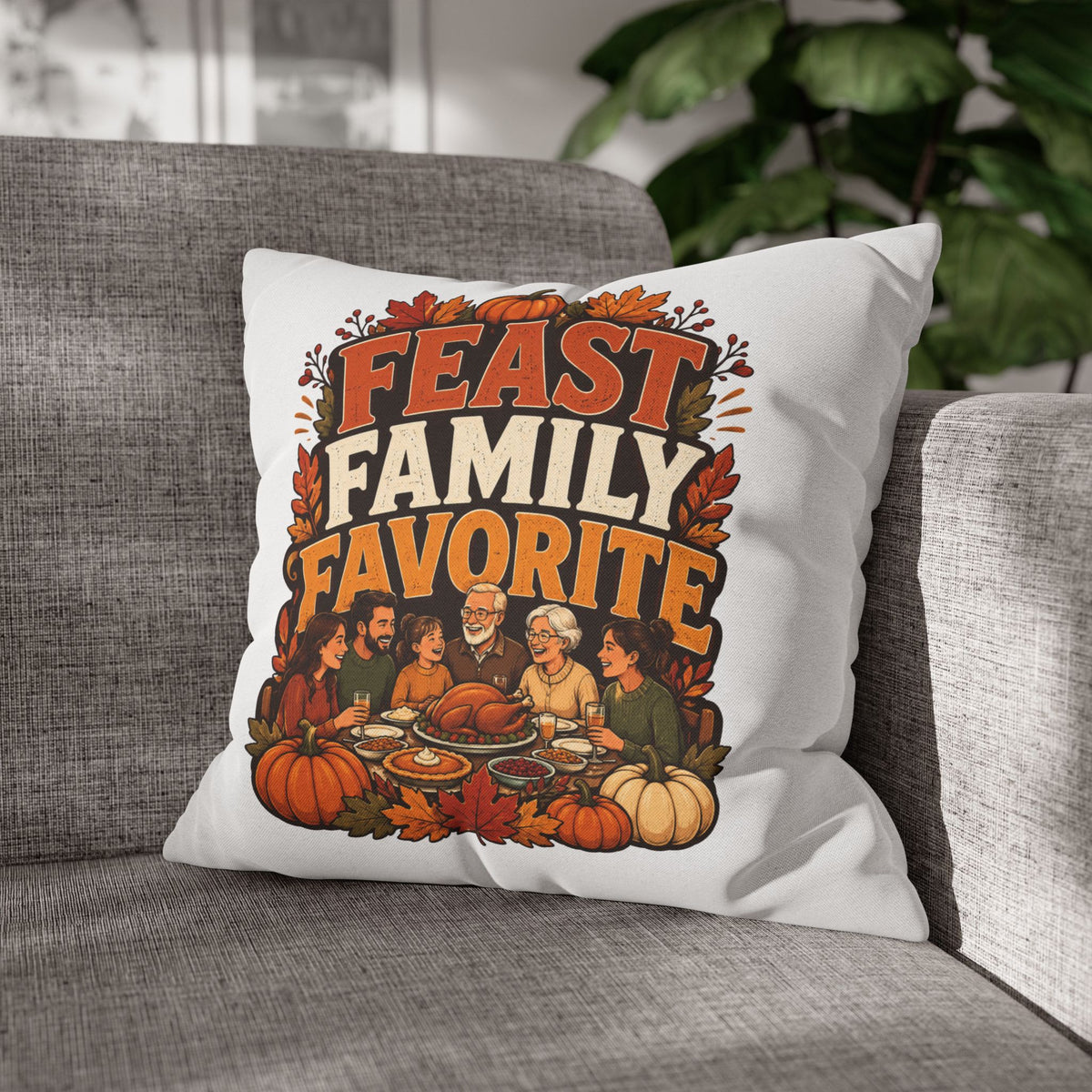 Thanksgiving Feast Family Favorite Decorative Pillow