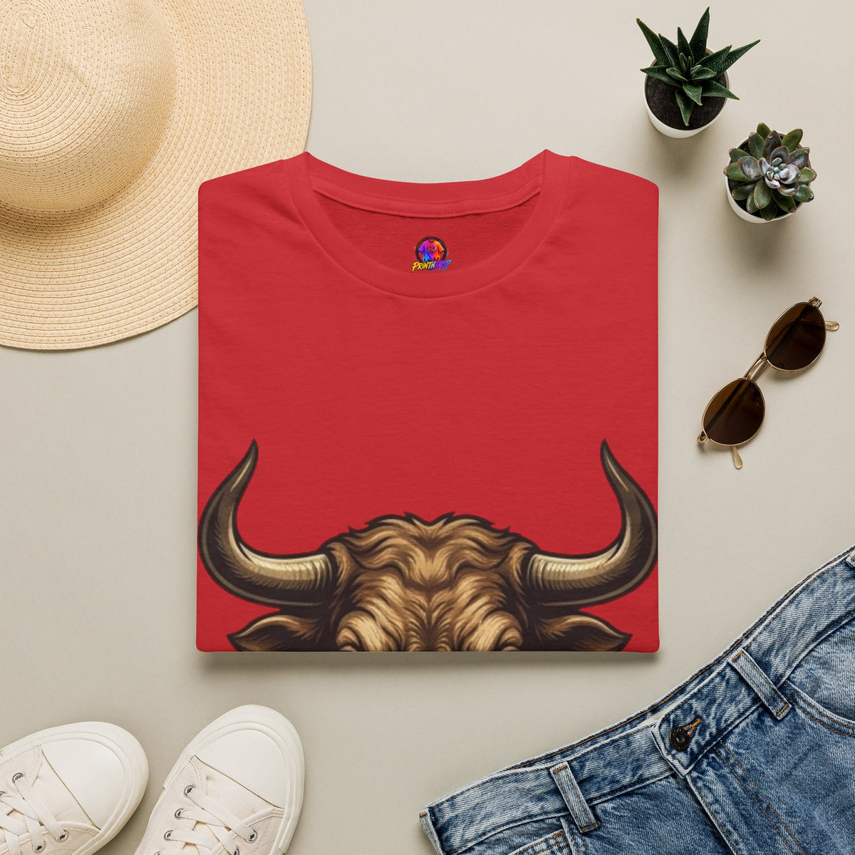 Taurus Bull Head T‑Shirt — Rustic Buffalo Graphic Tee