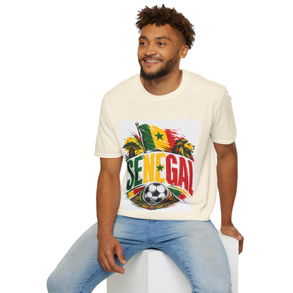 Senegal Flag Soccer T-Shirt — Lion & Football Pride Tee