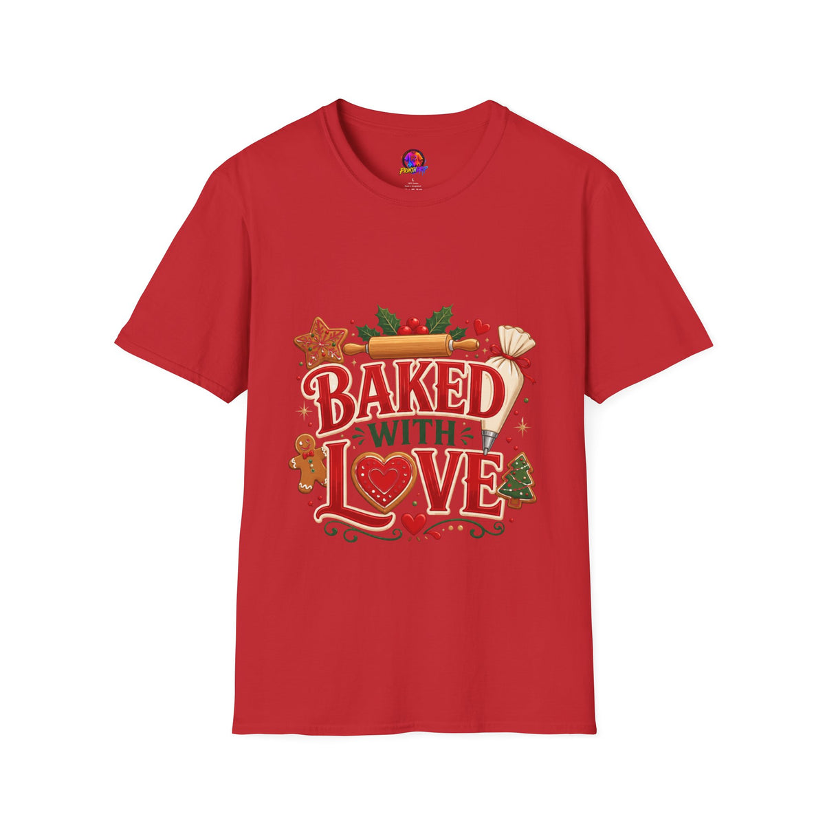 Baked With Love T-Shirt — Holiday Baking Christmas Cookie Chef Tee