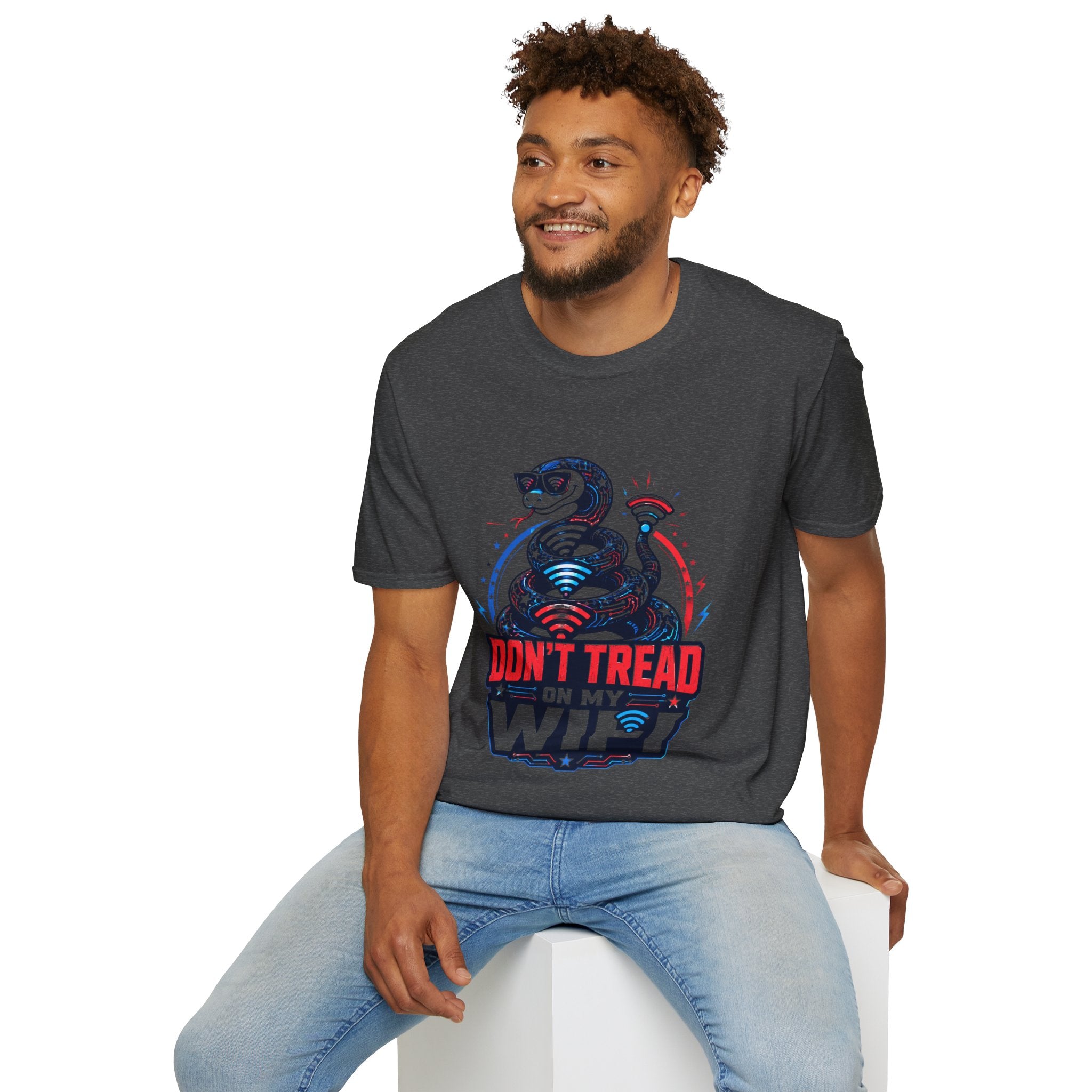Don’t Tread on My WiFi T-Shirt — Patriotic Gadsden Snake WiFi Tee