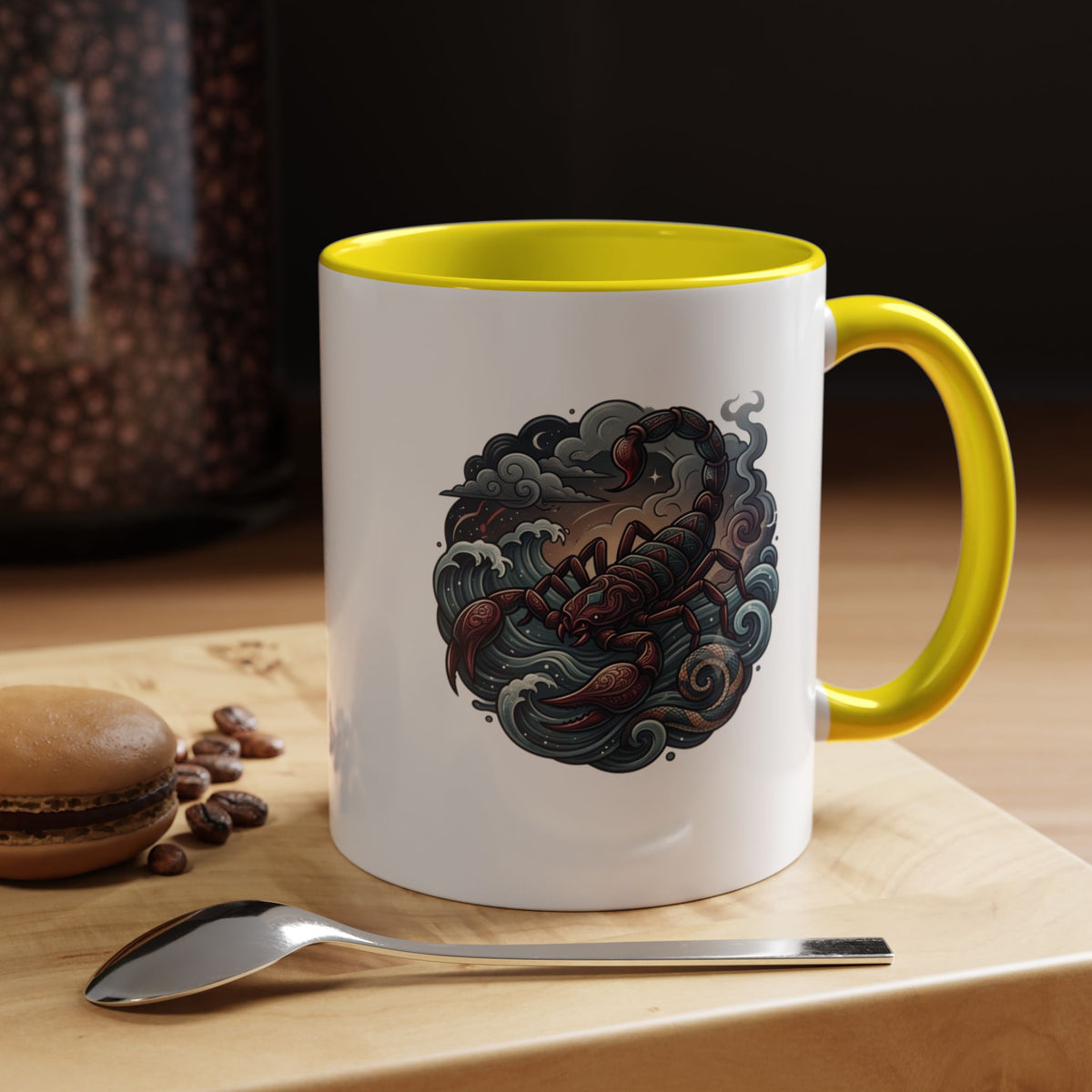 Scorpion Ocean Accent Coffee Mug – Nautical Tattoo-Style