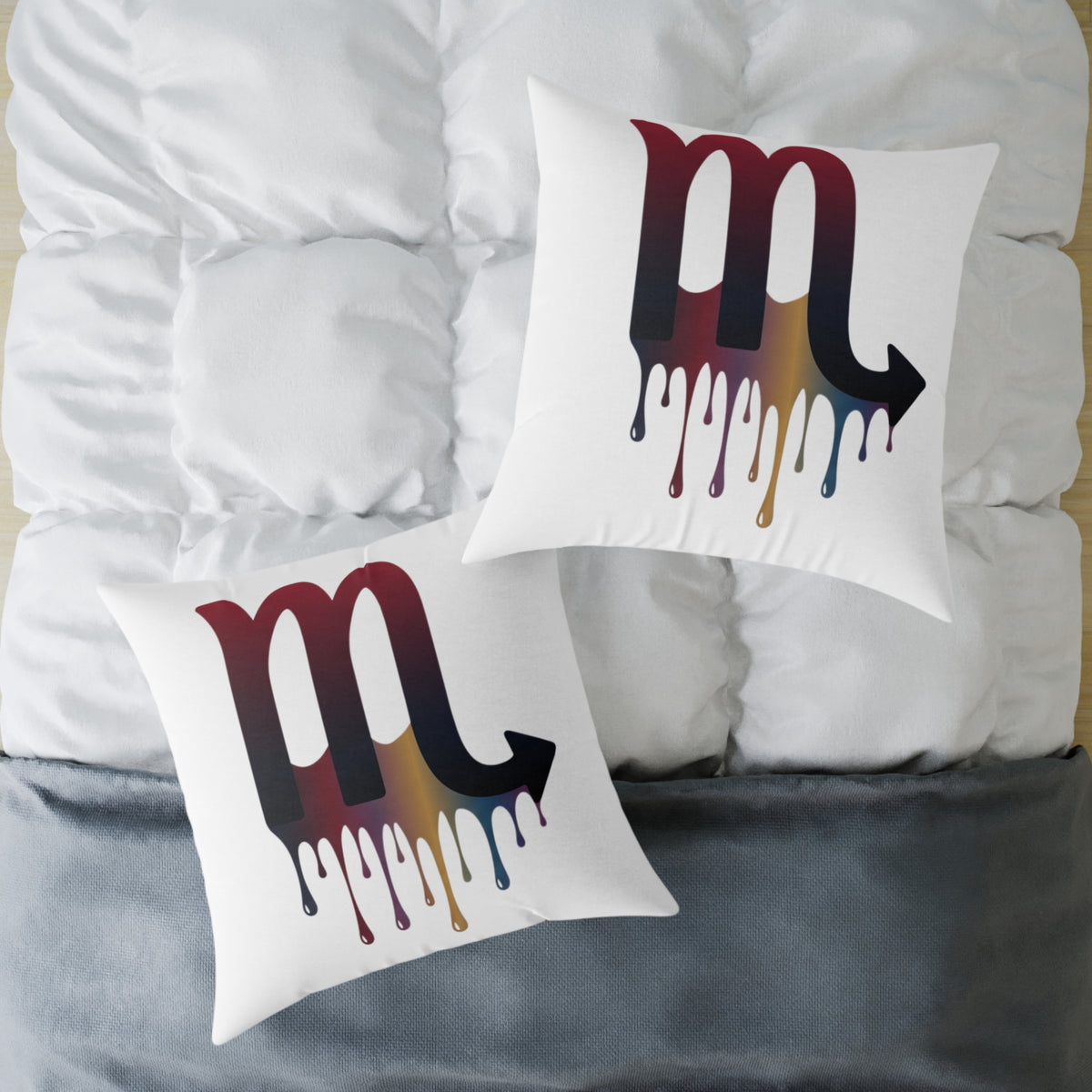 Dripping Zodiac Scorpio Square Poly Canvas Pillow