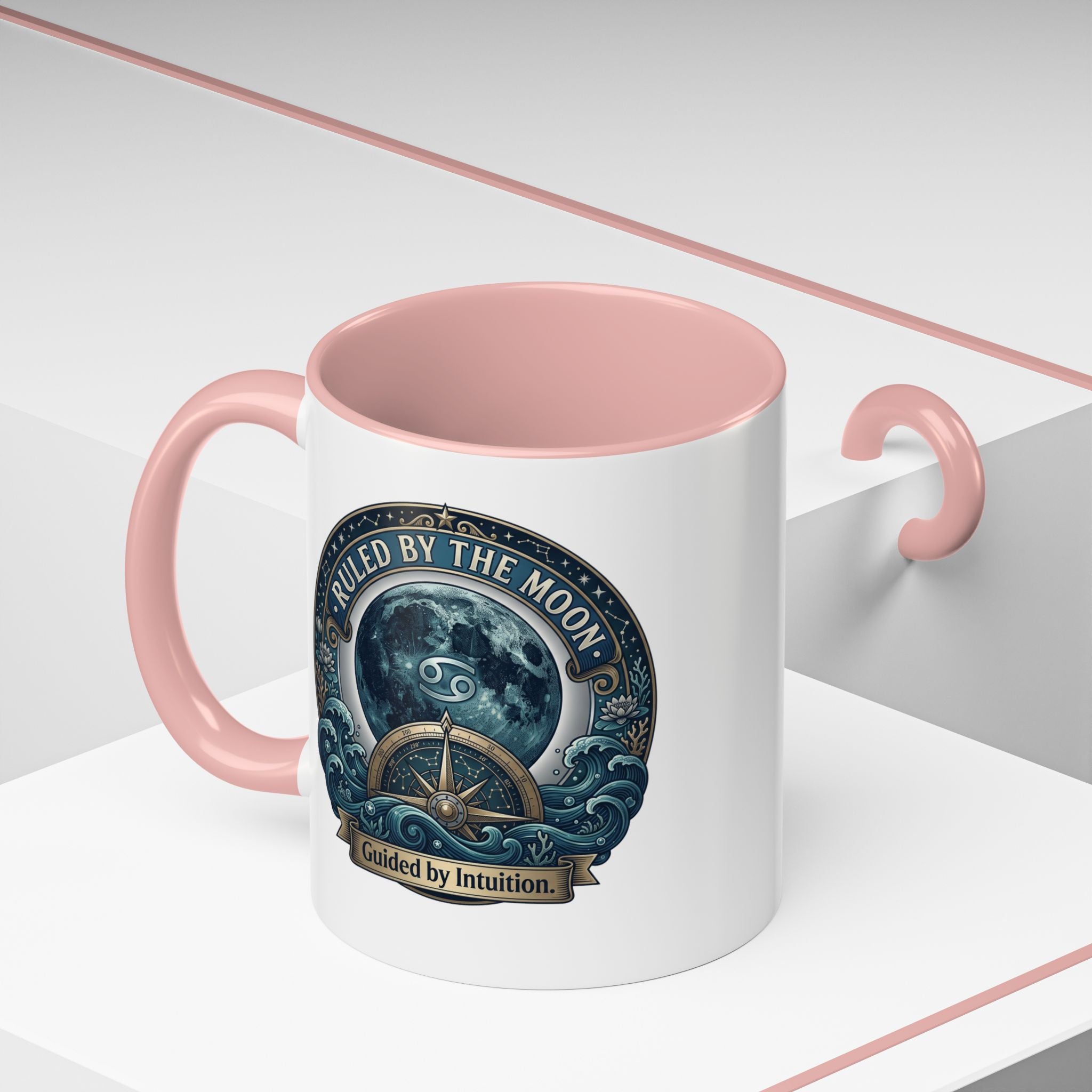Ruled by the Moon Accent Coffee Mug — Zodiac Cancer Astrology 11/15oz