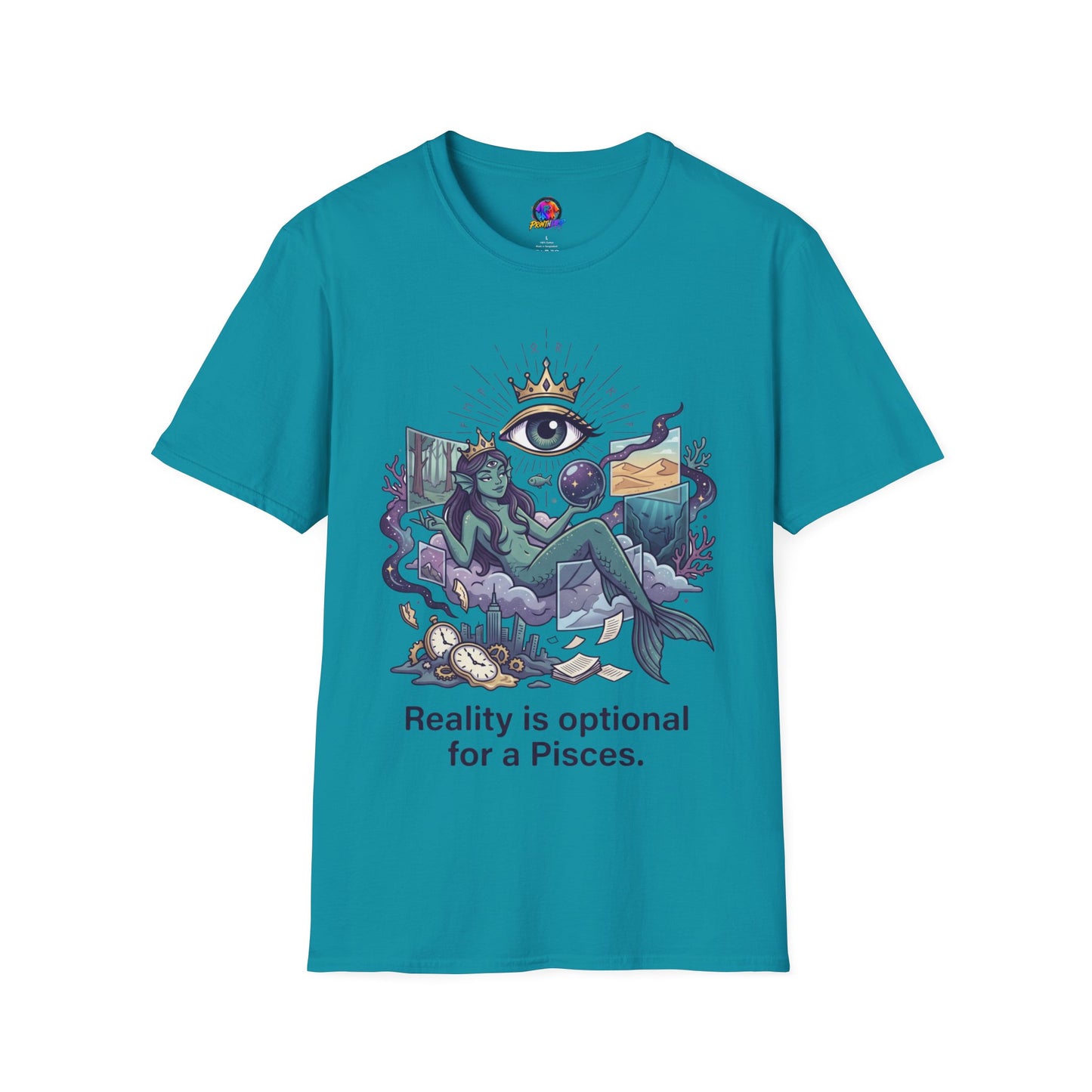Pisces Mystic Tee — "Reality is optional for a Pisces" Astrological Graphic T-Shirt