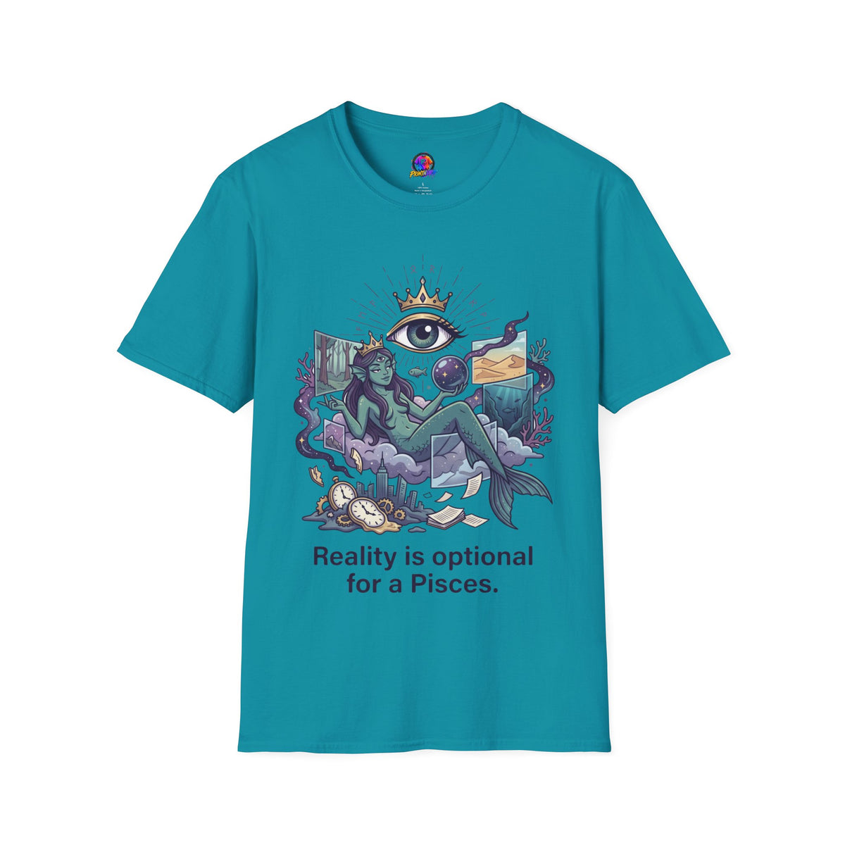 Pisces Mystic Tee — "Reality is optional for a Pisces" Astrological Graphic T-Shirt