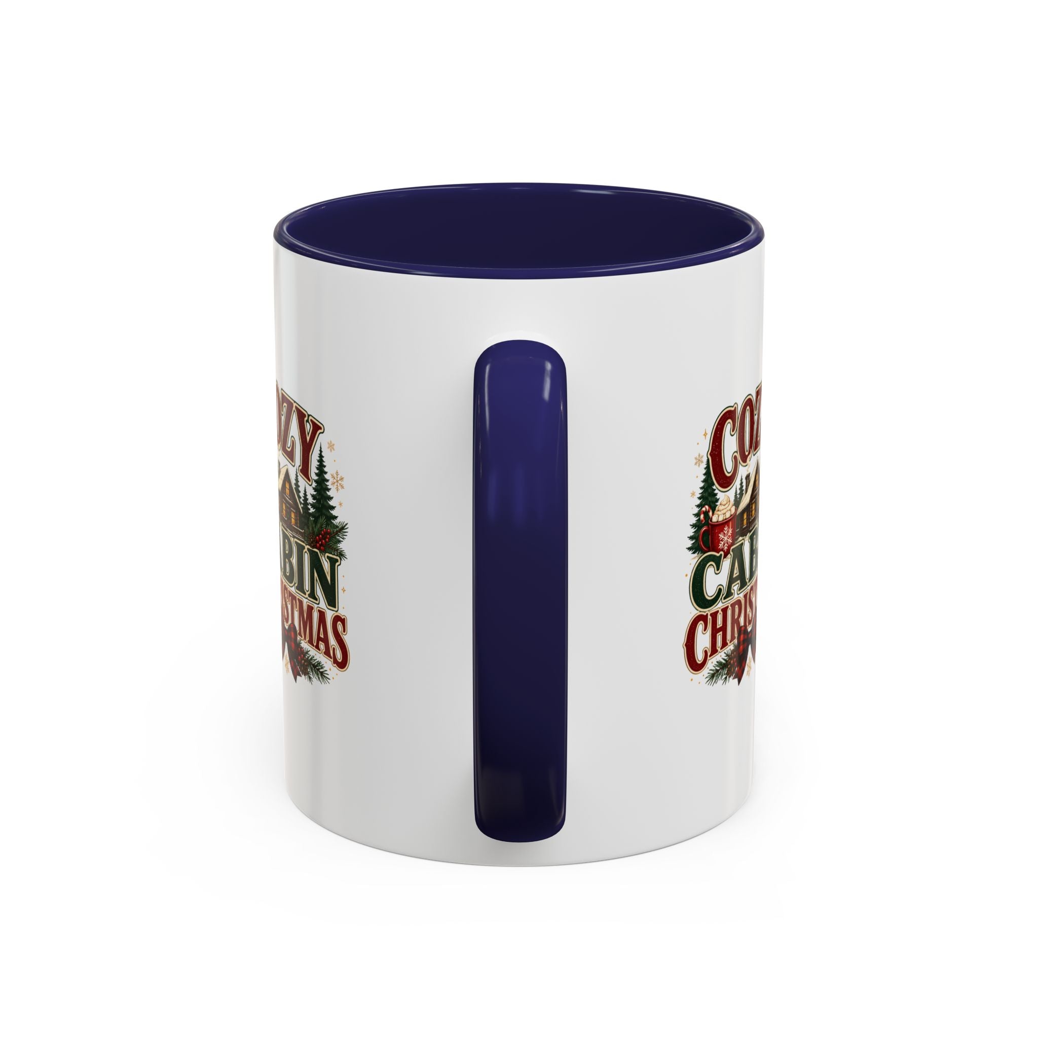 Cozy Cabin Christmas Accent Coffee Mug – Holiday Cabin Coffee Cup