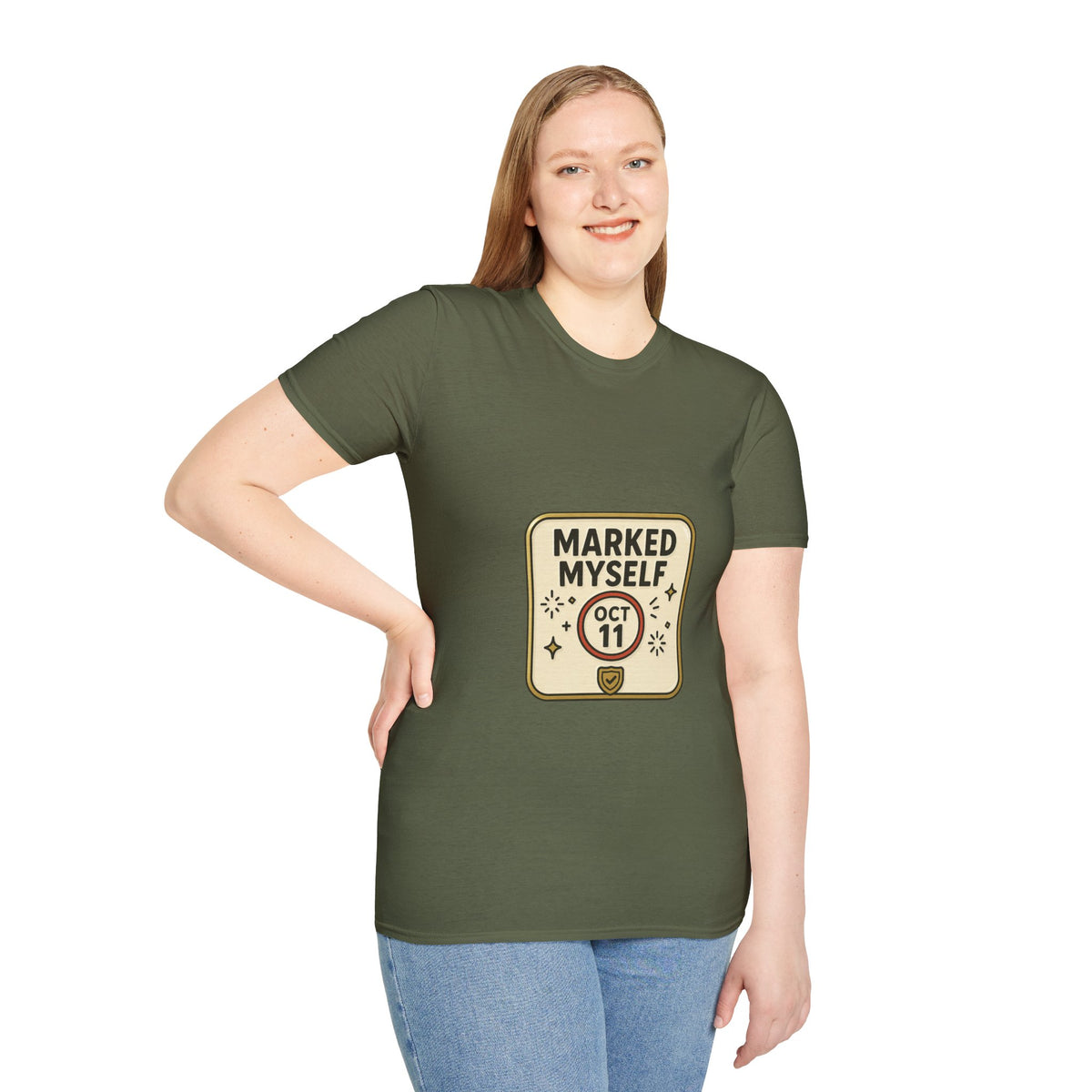 Marked Myself Oct 11 Badge T-Shirt — Minimalist Anniversary/Reminder Tee - Trending Now - October 2026