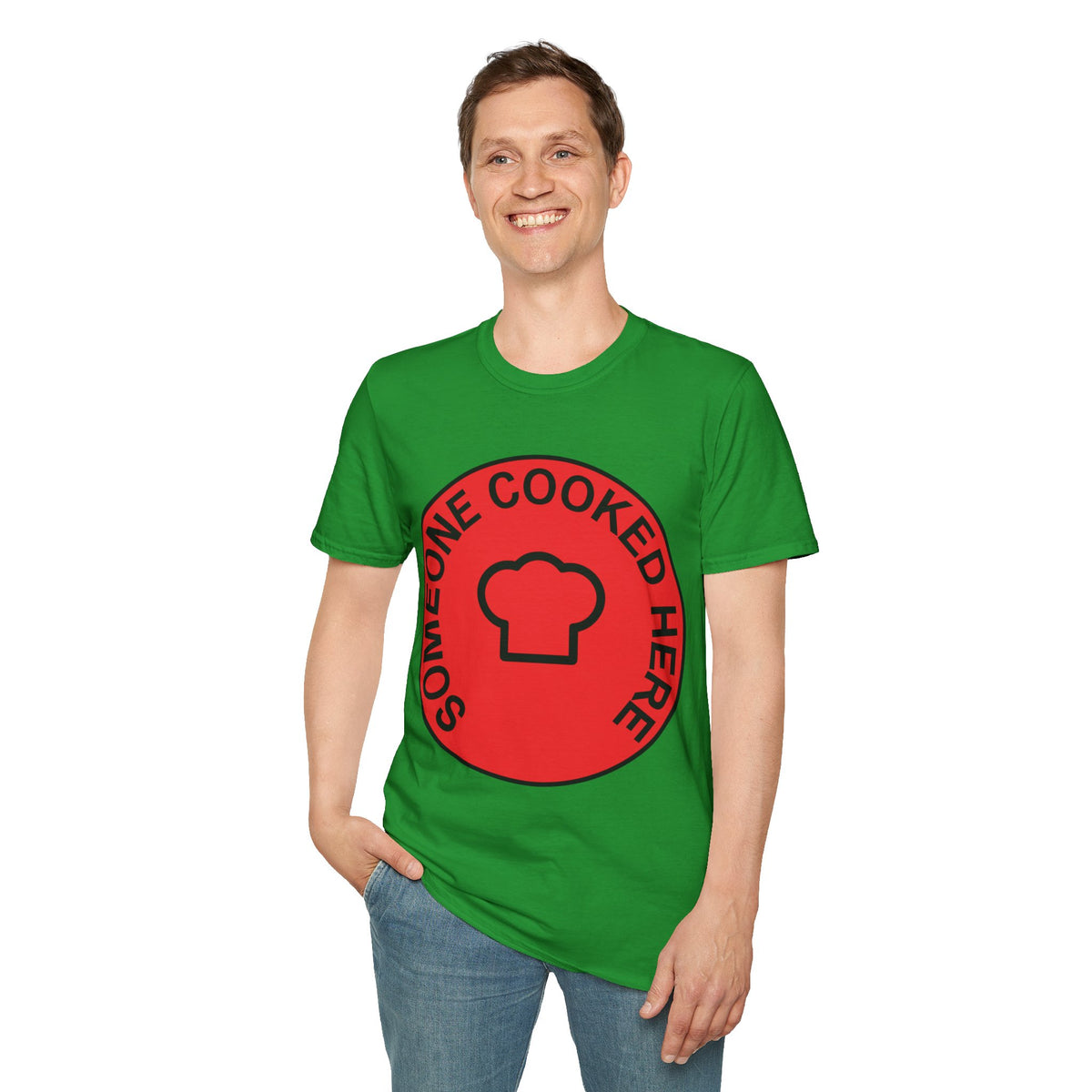 Someone Cooked Here Red Badge Tee - Funny Retro Chef Graphic T-Shirt - Trending Now - September 2026