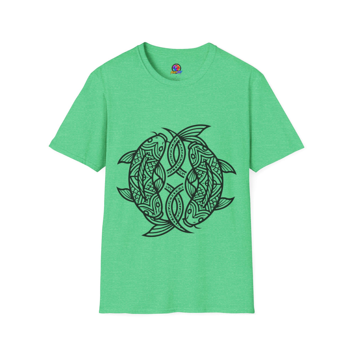 Pisces Zodiac Koi Fish Mandala T-Shirt — Intricate Zen koi Circle Design