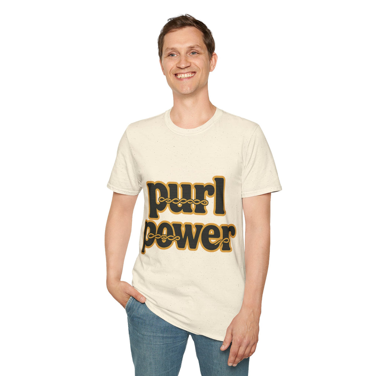 Retro Purl Power Knitting Typographic White Graphic Tee - Trending Now - September 2026