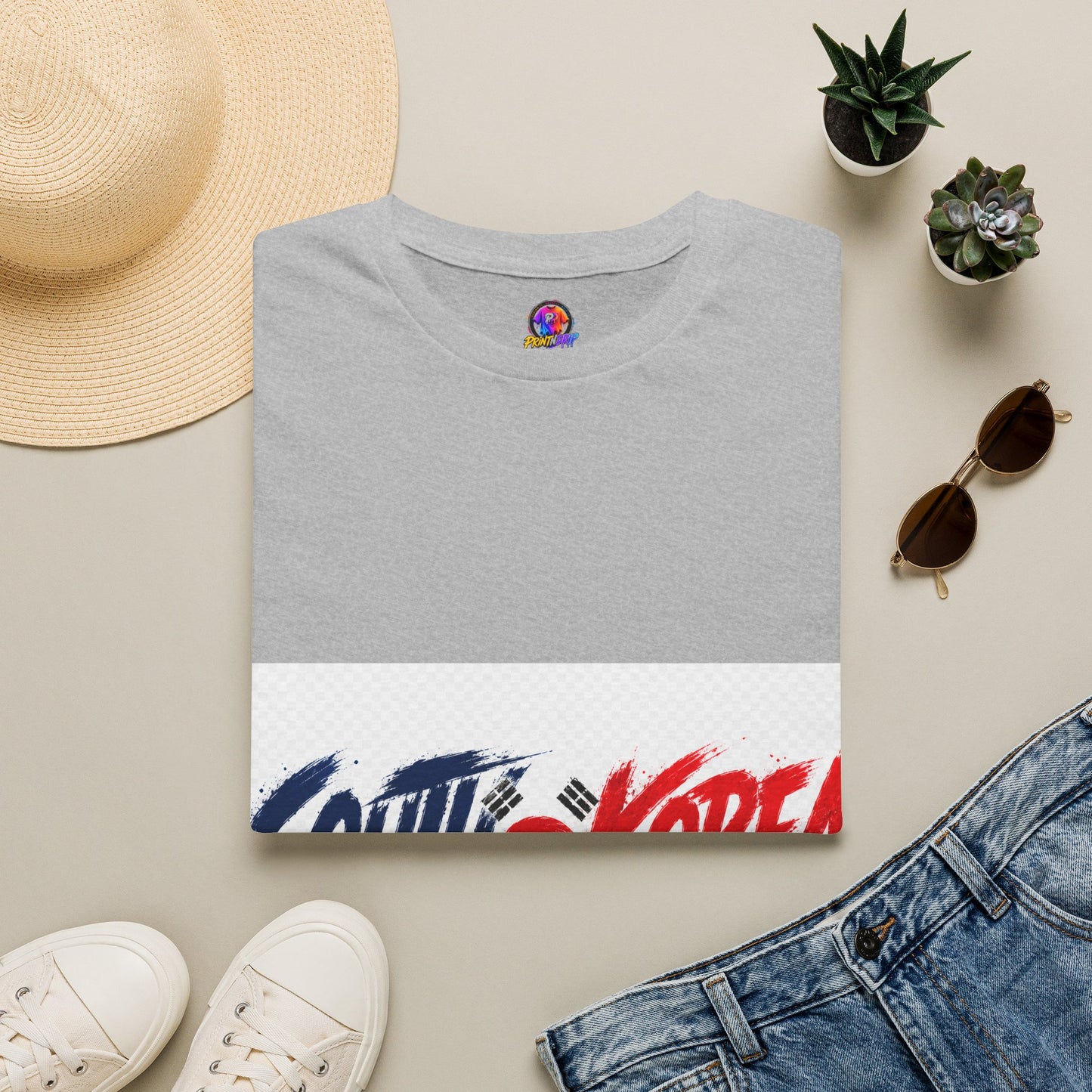 South Korea Flag Brushstroke T-Shirt — Patriotic Korean Travel Tee