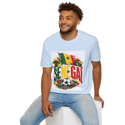 Senegal Flag Soccer T-Shirt — Lion & Football Pride Tee