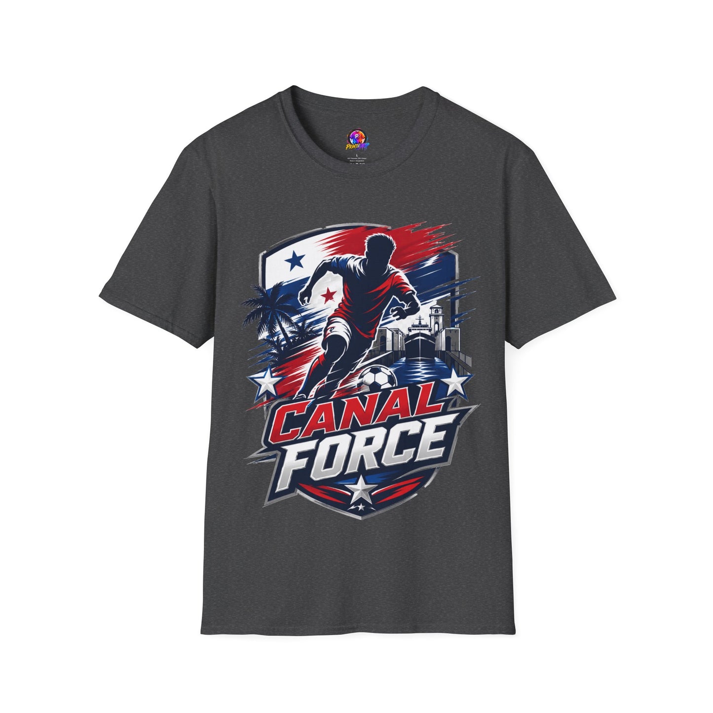 Canal Force Soccer T-Shirt - Patriotic Player Graphic Tee - Panama Shirt
