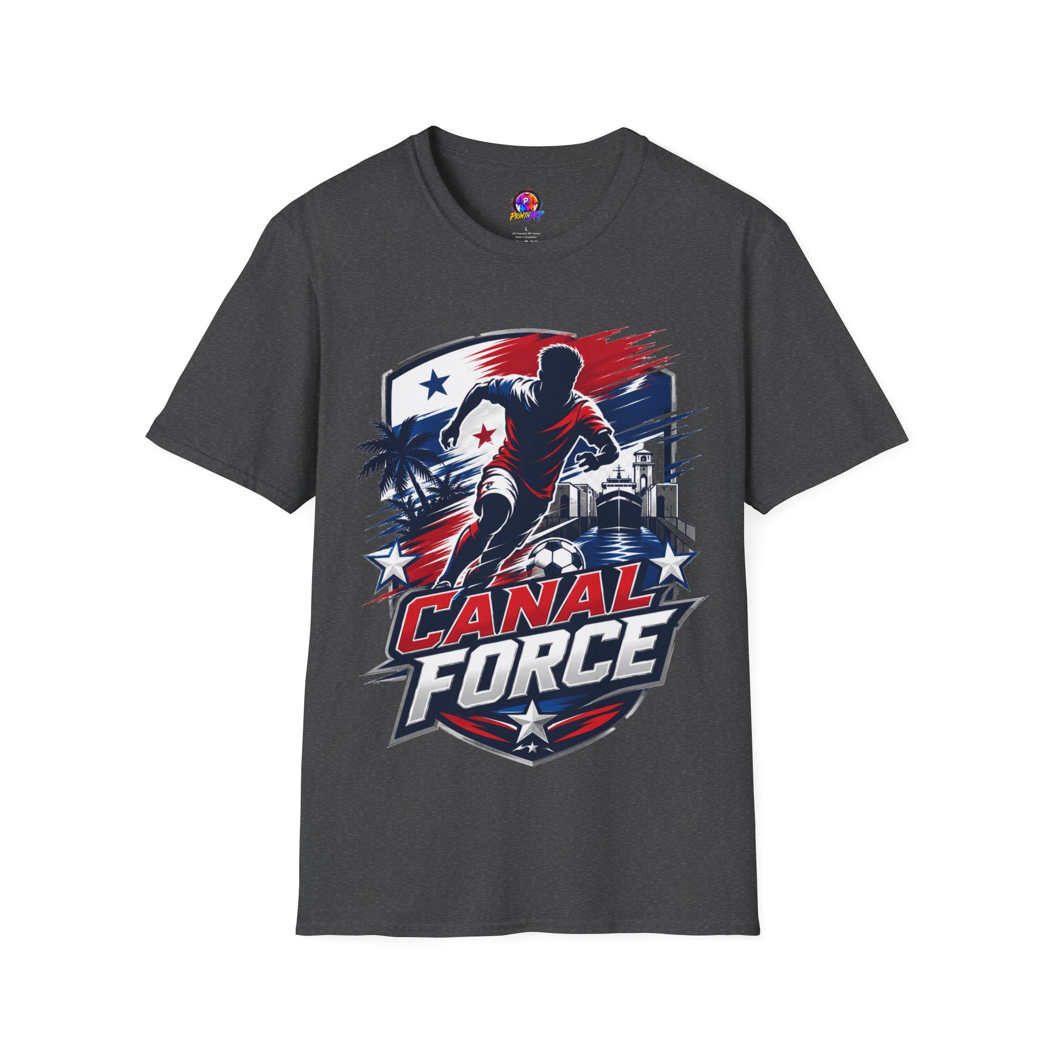Canal Force Soccer T-Shirt - Patriotic Player Graphic Tee - Panama Shirt