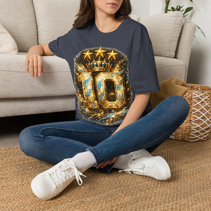 Argentina, MESSI #10 T-Shirt — Gold Crown '10' Victory Graphic Tee