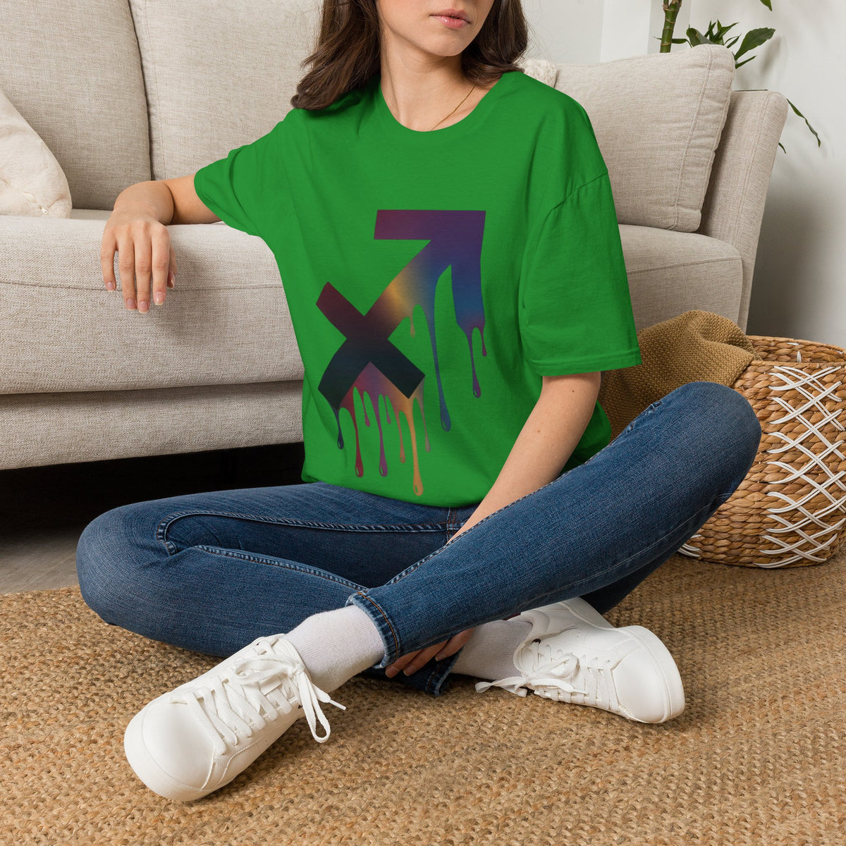 Sagittarius Drip T-Shirt — Gradient Astrological Arrow Tee