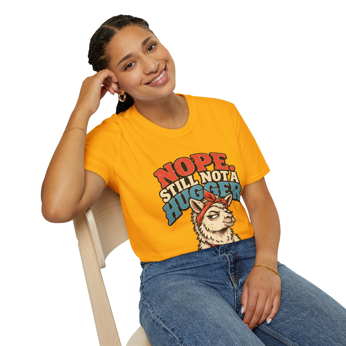 Funny And Witty Nope Still Not a Hugger Llama T-Shirt