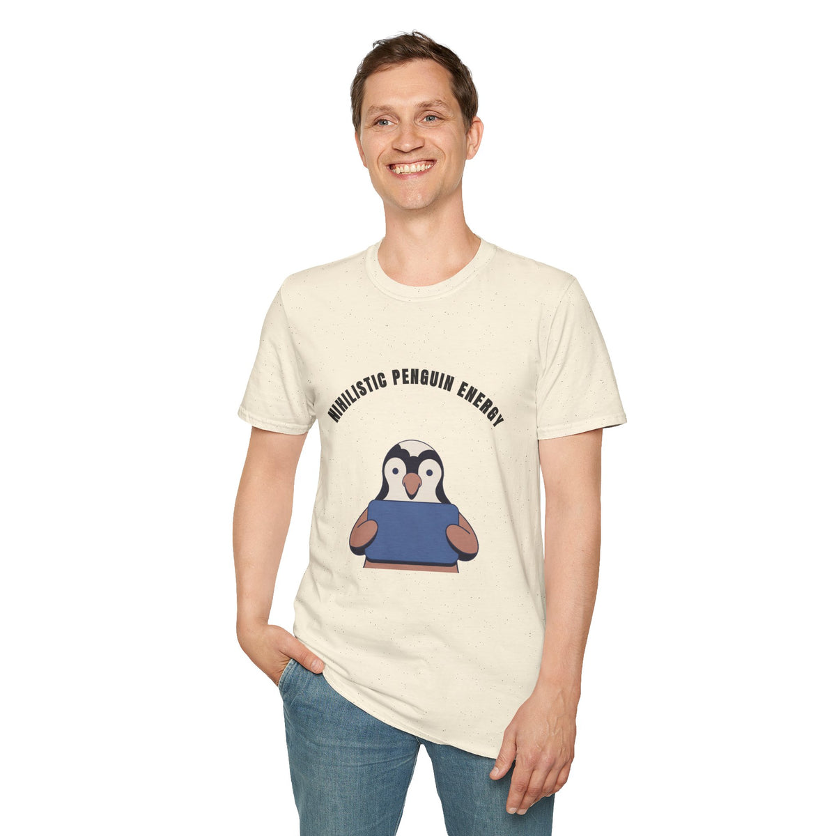 Nihilistic Penguin Energy T-Shirt — Cute Sarcastic Graphic Tee - Trending Now - September 2026