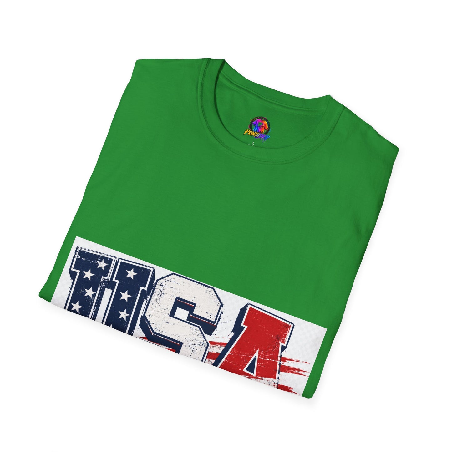 USA Flag Graphic T-Shirt — Patriotic Red White & Blue Tee