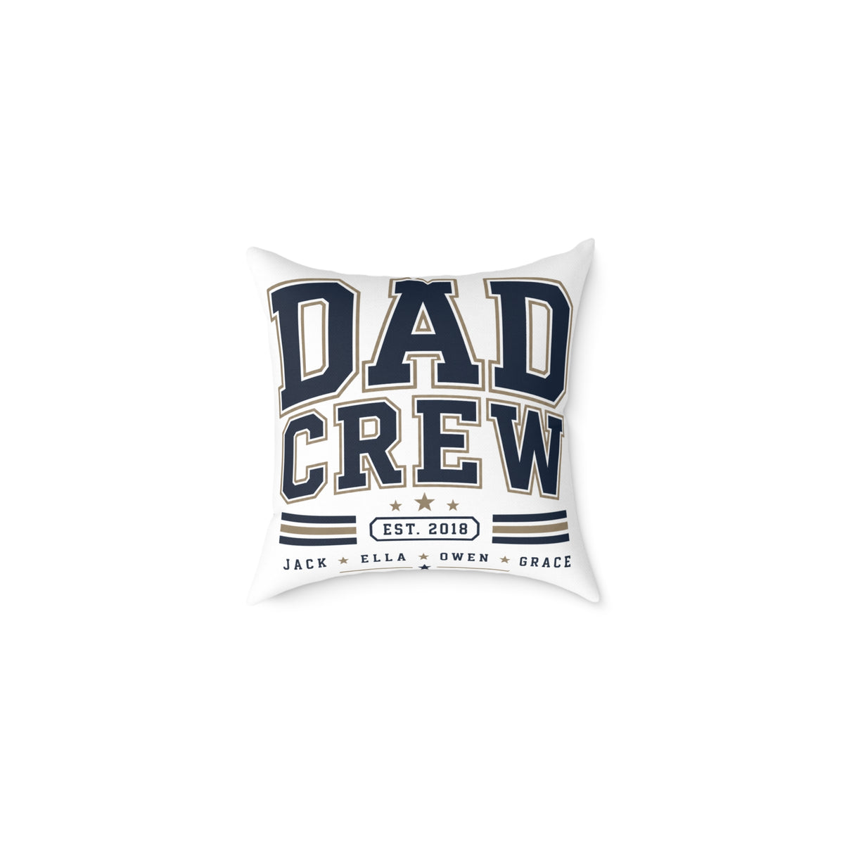 Dad Crew Square Pillow Milo Bailey Dog Dad Mom— Personalized Family Name & Est. Year Accent Pillow