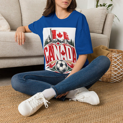Canada Soccer T‑Shirt — Canadian Flag & Maple Leaf Crest