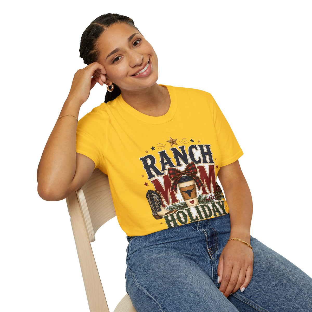 Ranch Mom Holiday Hustle T-Shirt — Festive Western Mom Tee