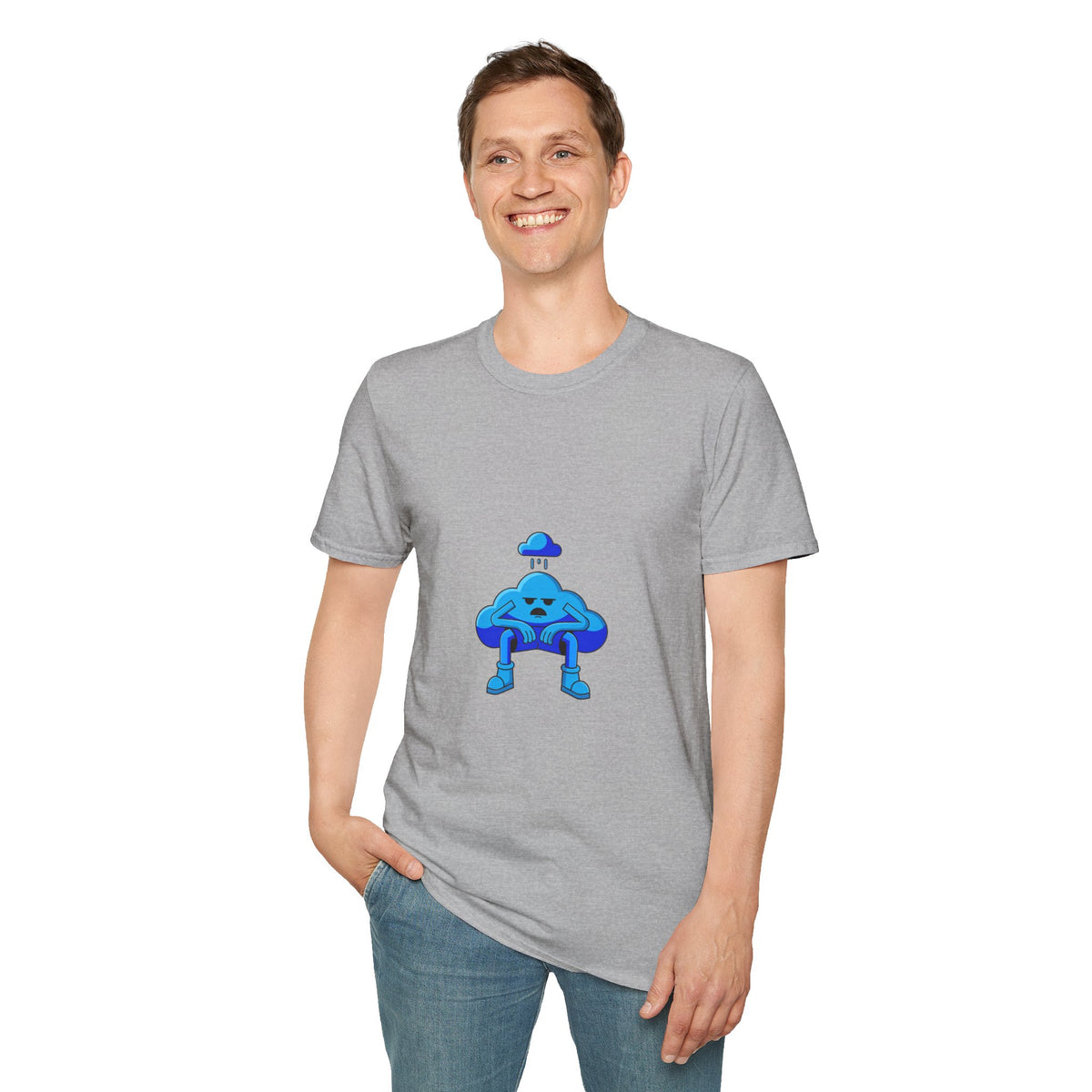 Sad Cloud Graphic T-Shirt — Cute Blue Cloud Illustration Tee - Trending Now - September 2026