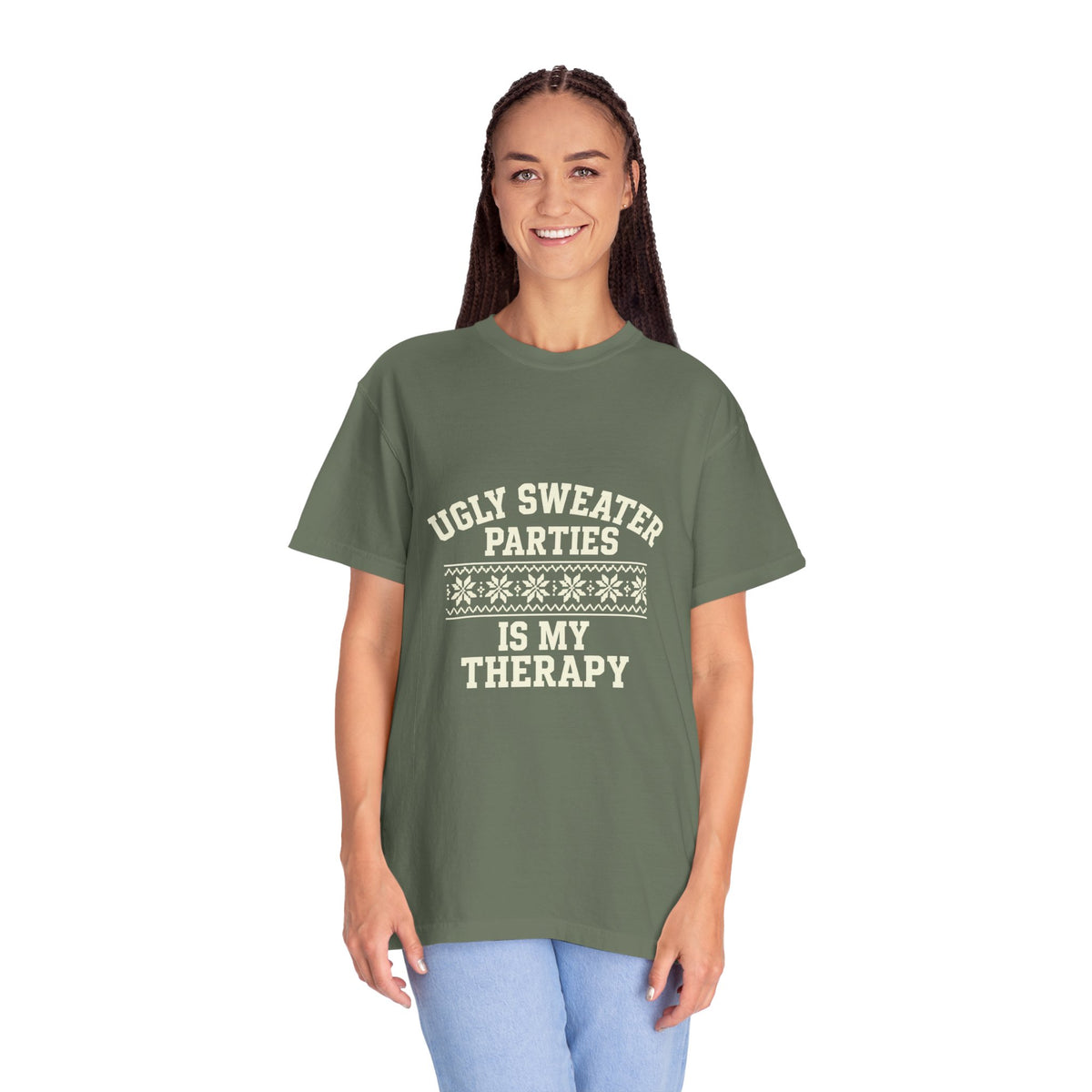 Ugly Sweater Parties Is My Therapy T-Shirt - Trending Now - October 2026