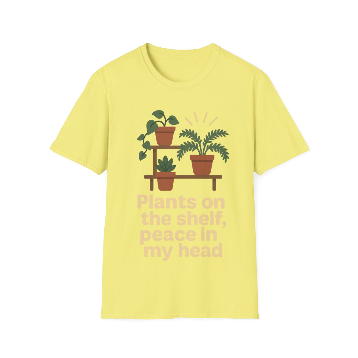 Plant Lover T‑Shirt — “Plants on the shelf, peace in my head” Graphic Tee - Trending Now - September 2026