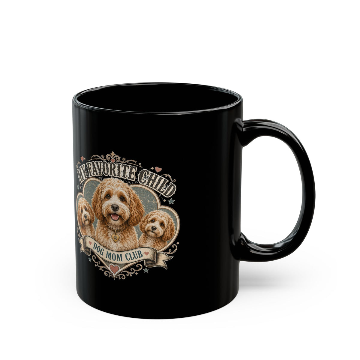 Milo Bailey Dog Mom Mug — “My Favorite Child: Dog Mom Club” Black Coffee Cup