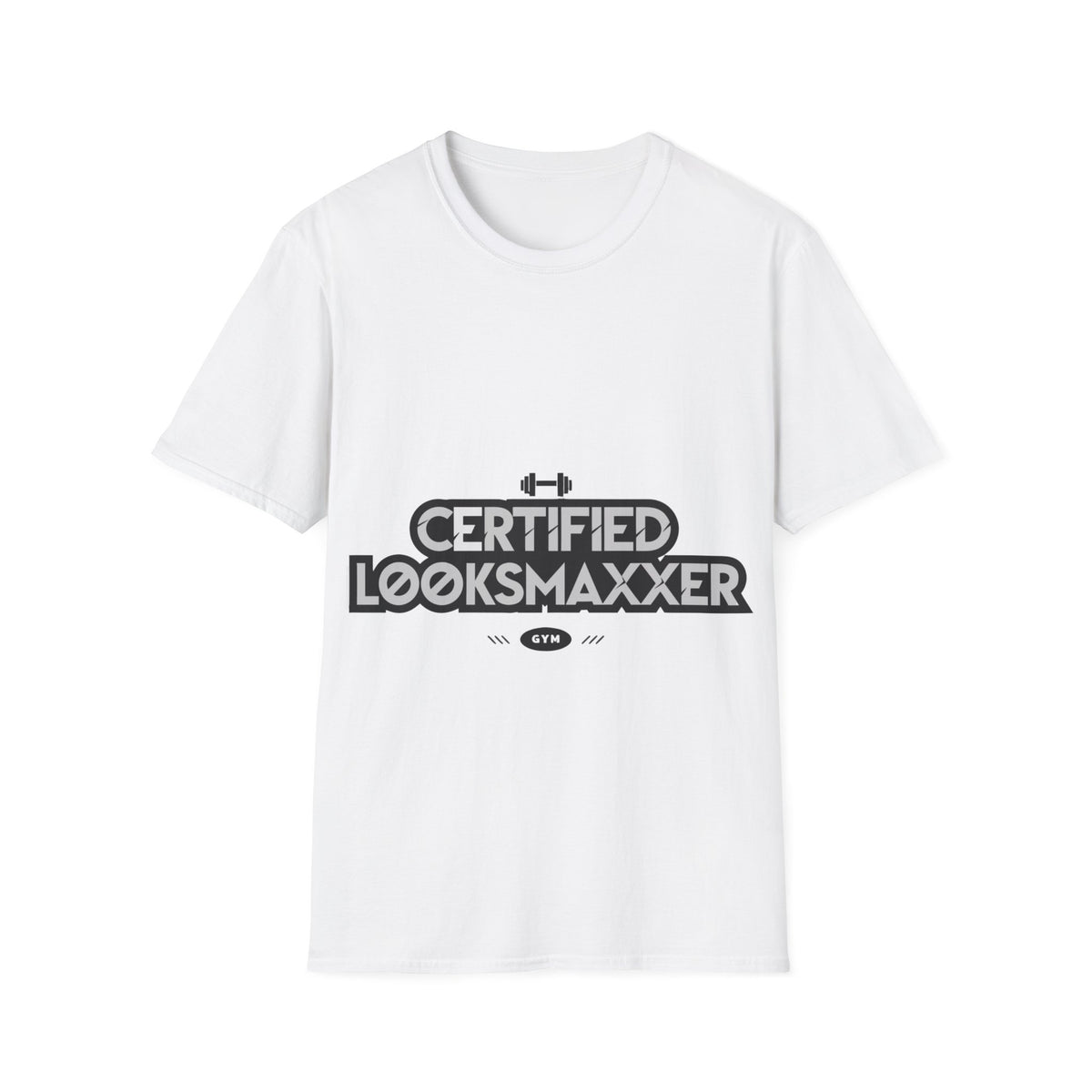 "Certified Looksmaxxer" Funny Gym Tee | Retro Barbell Workout T-Shirt - Trending Now - September 2026