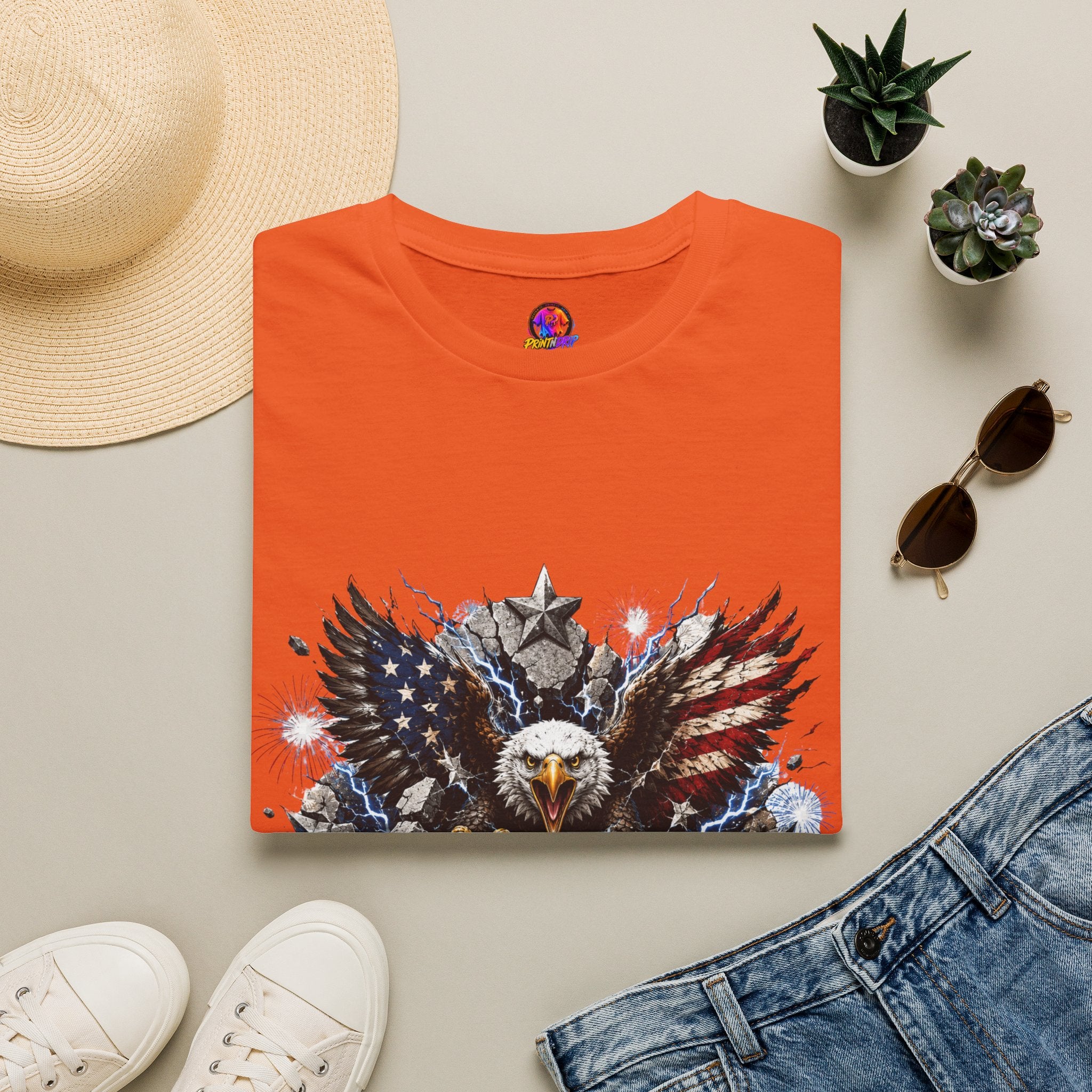 Patriotic Eagle T-Shirt — "The Republic Still Roars" | American Flag Graphic