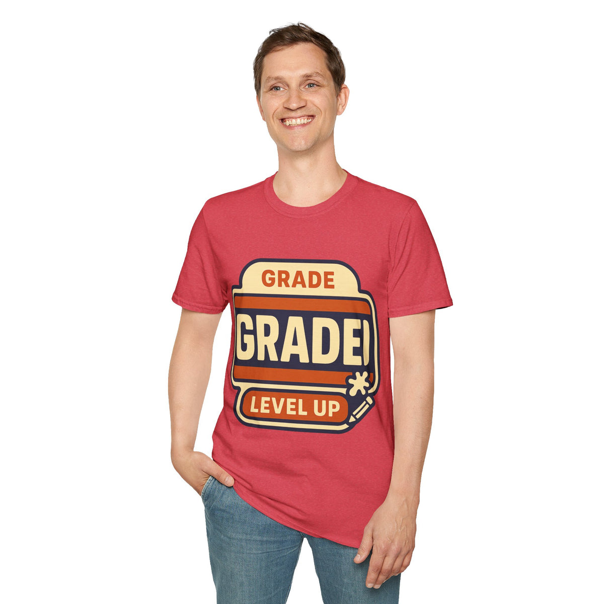 Grade Up Retro Badge T‑Shirt — "GRADE! LEVEL UP" Gamer Teacher Gift - Trending Now - August 2026