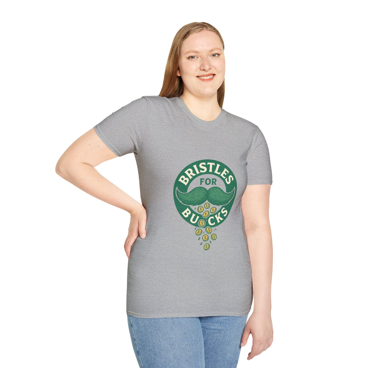Bristles for Bucks T‑Shirt — Vintage Green Charity Donation Logo Tee - Trending Now - October 2026
