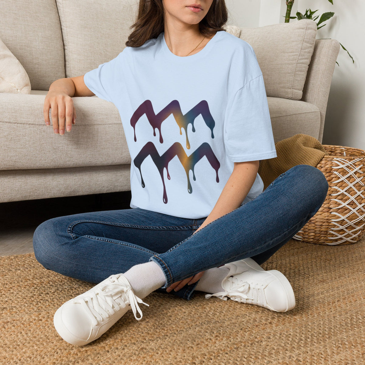 Dripping Mountain Graphic Tee — Vaporwave Sunset T-Shirt