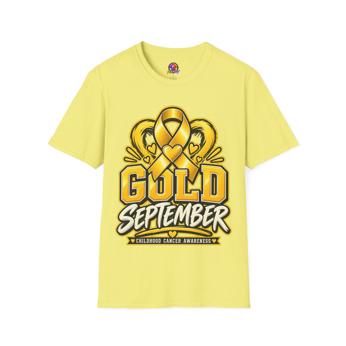 Gold September T-Shirt — Childhood Cancer Awareness Ribbon Tee