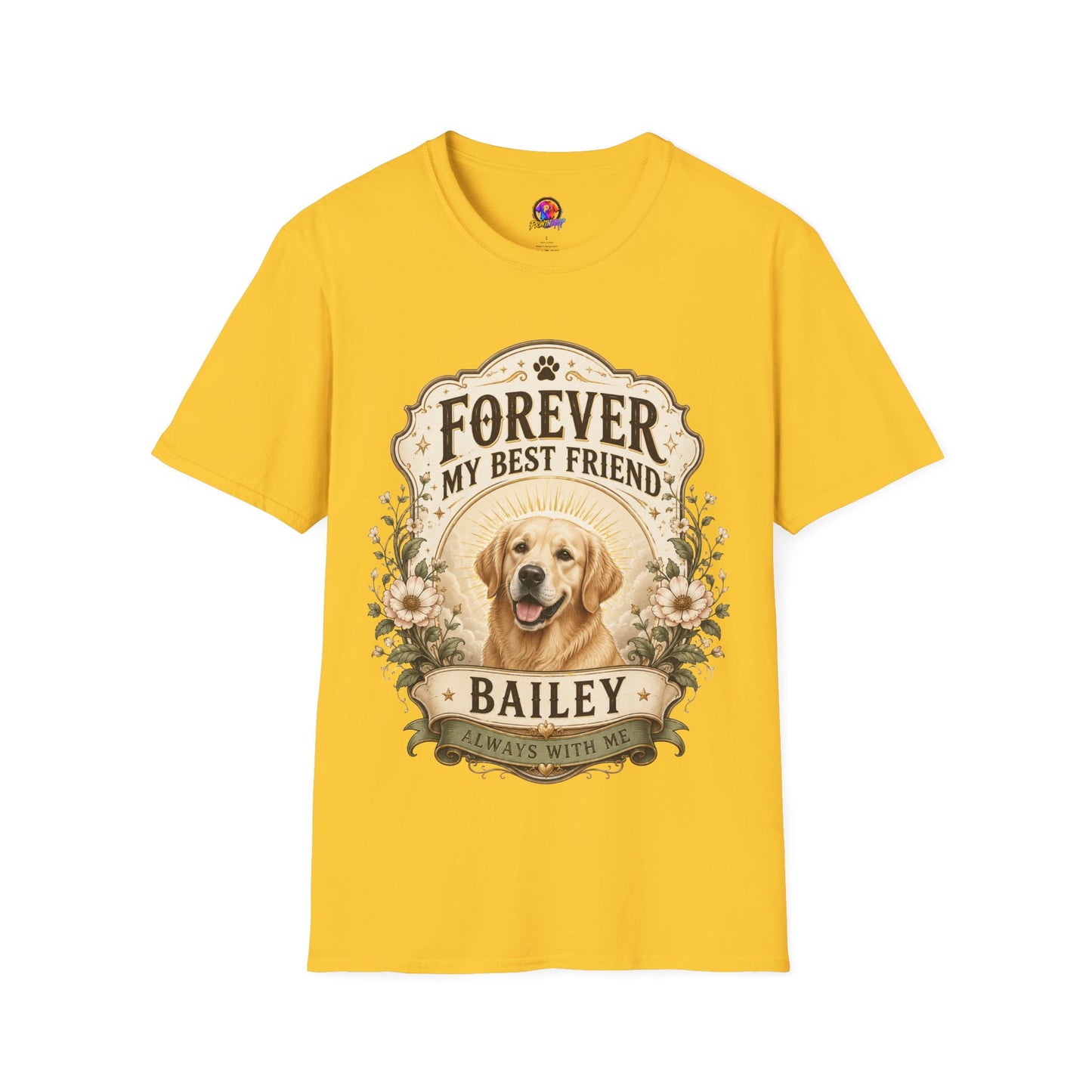 Dog Memorial T-Shirt — "Forever My Best Friend" Personalized Pet Tribute Tee
