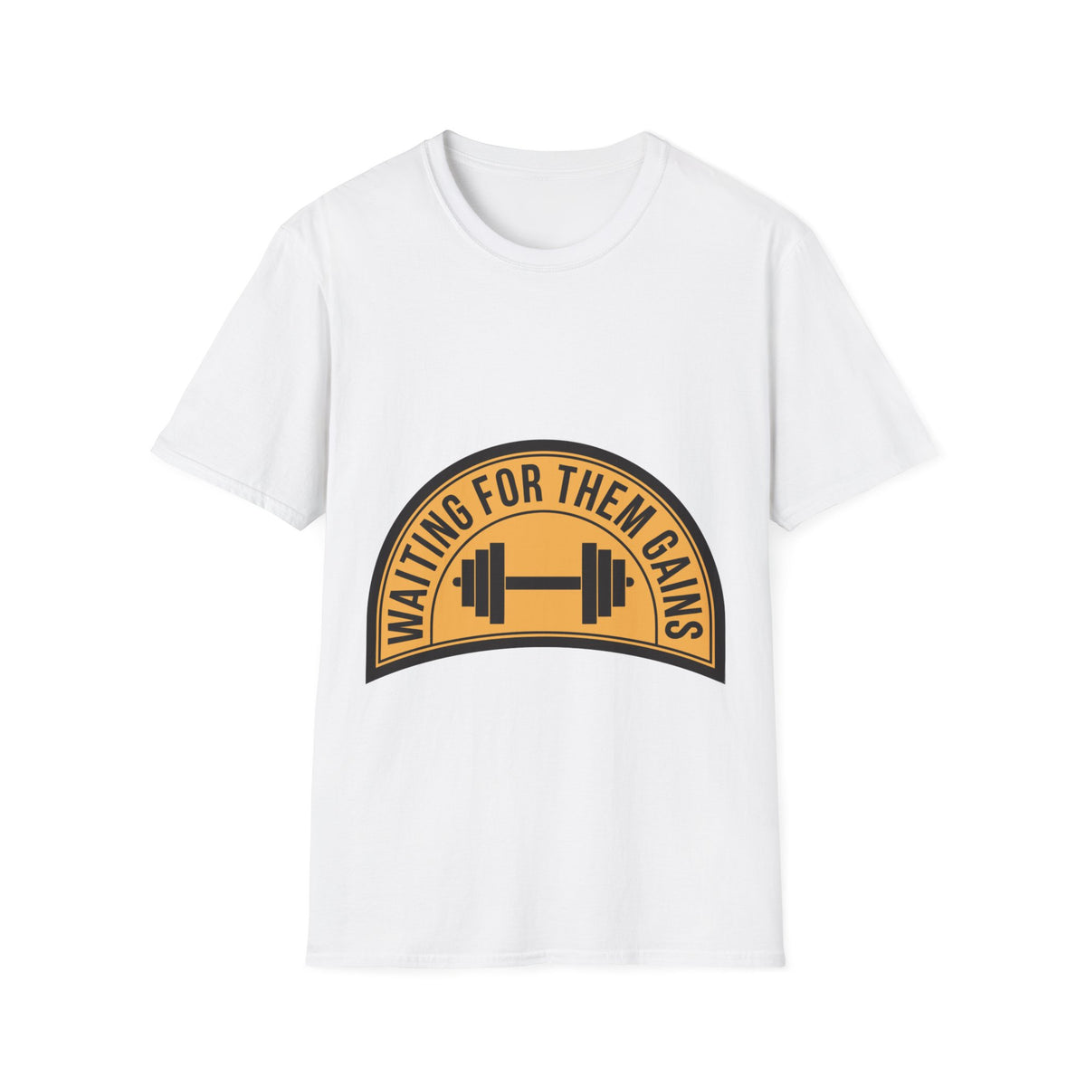"Waiting For Them Gains" Barbell Crest Tee | Vintage Gym Graphic T-Shirt - Trending Now - September 2026